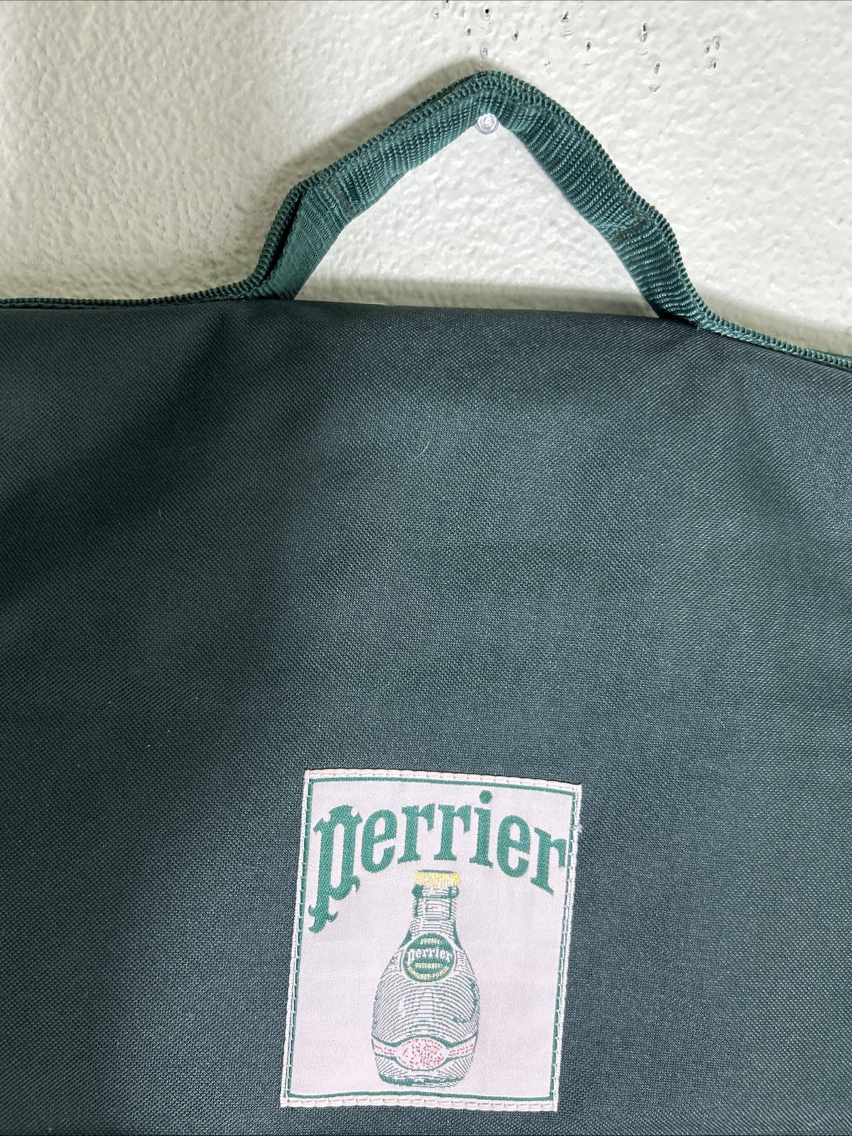Vintage Perrier Sparkling Water Crossbody Messenger Bag Green 17x12x6