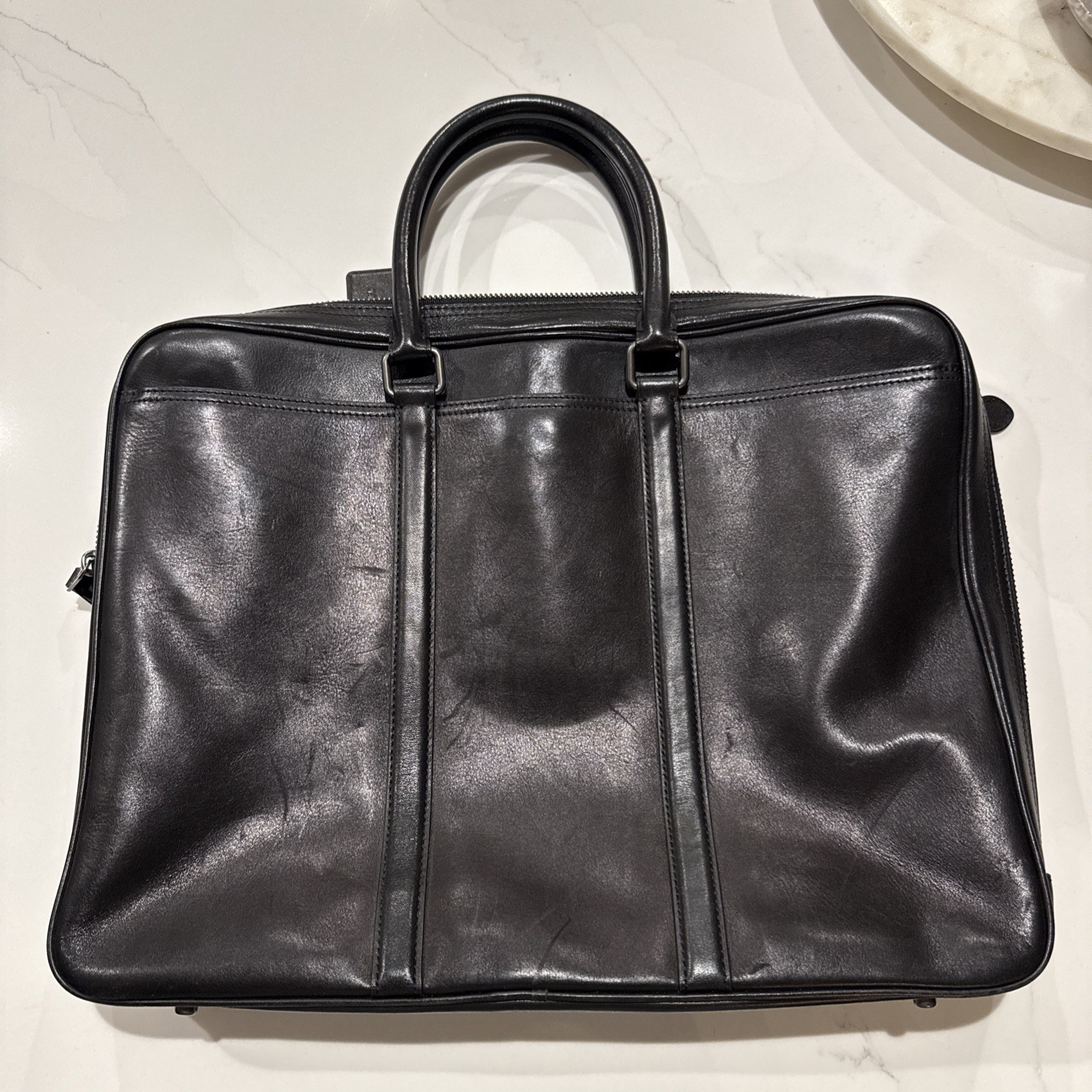 COACH Bag/Briefcase Men’s Leather Black 24776 Metropolitan Slim Vintage