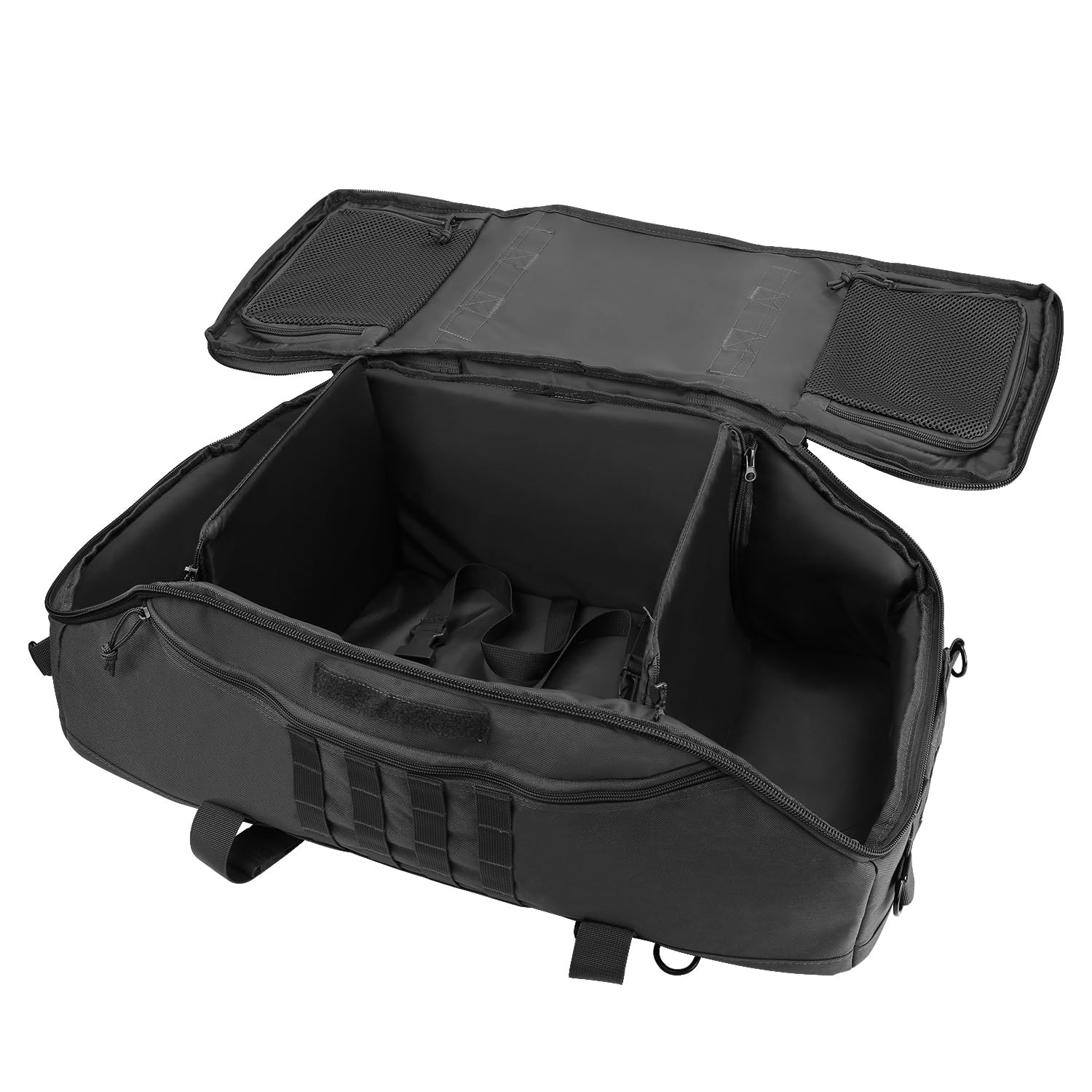 55L Large Duffle Bag 3in1 Tactical Backpack MOLLE Pack for Gym and Sports, Black