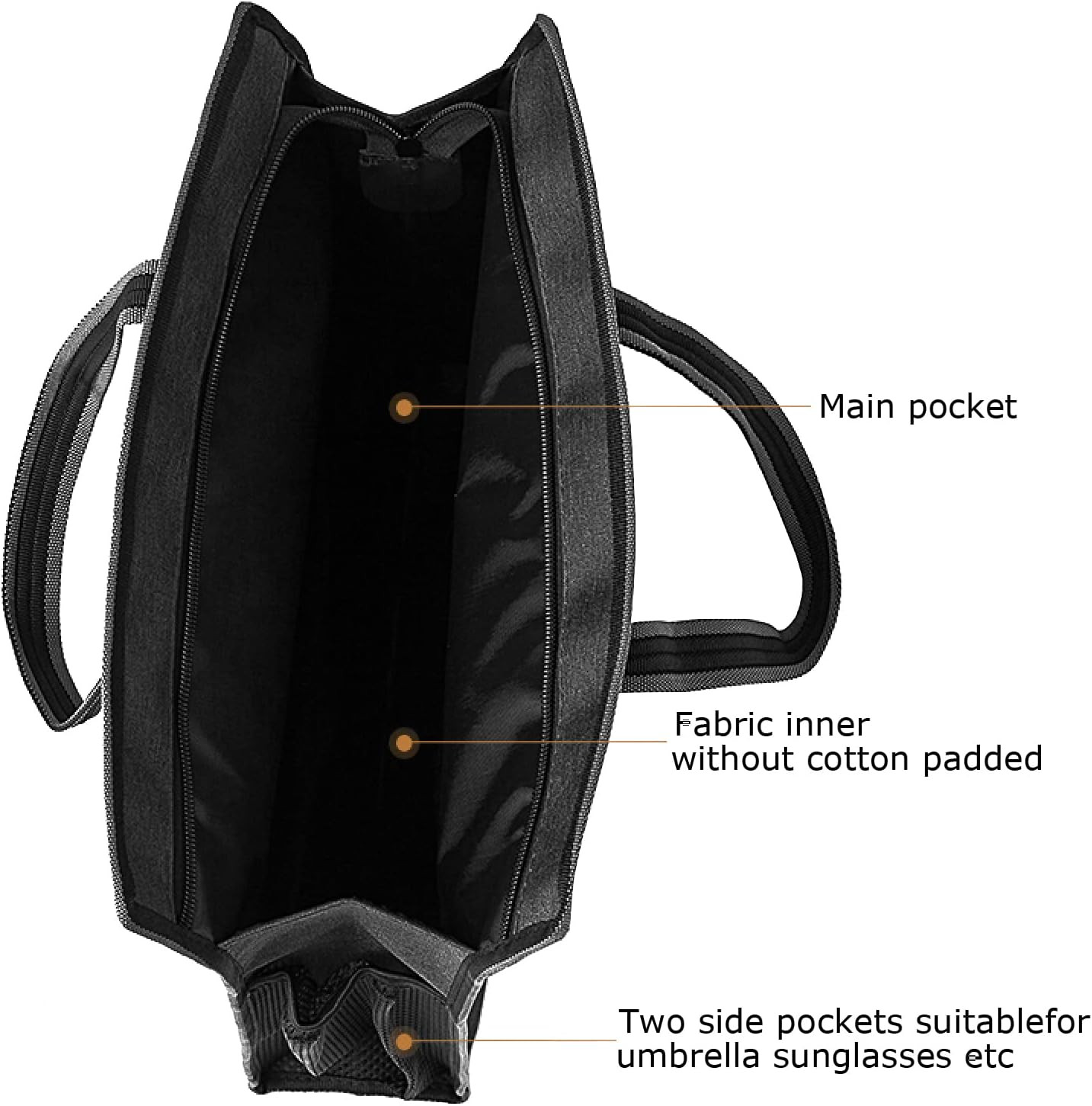 Oxford Zippered Document Bag with Handle File Tote Bag Pouch for Carrying Paper
