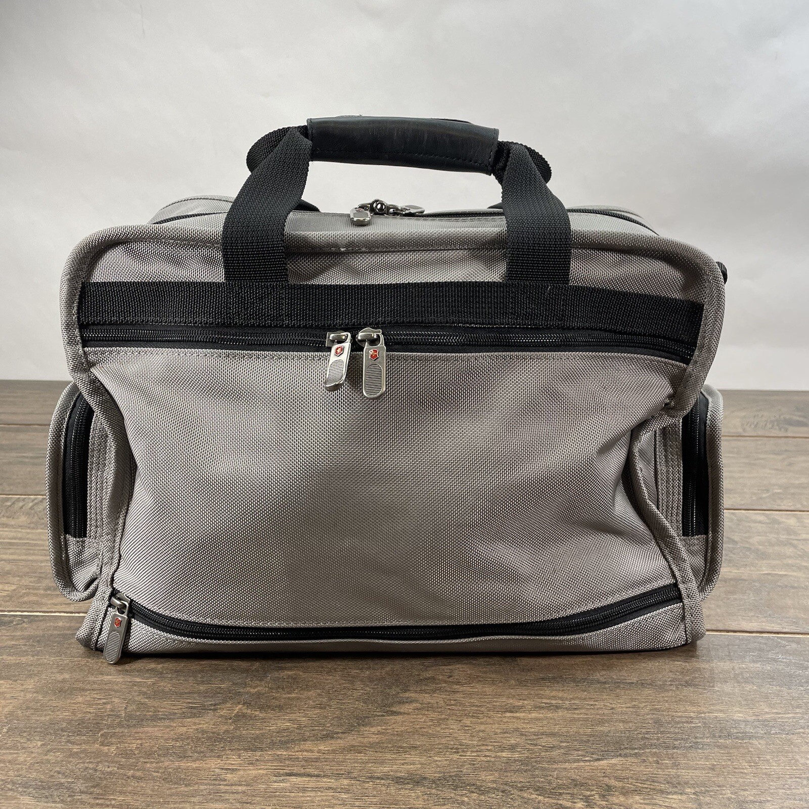 Victorinox Gray Canvas Messenger Briefcase Shoulder Bag- Missing Strap