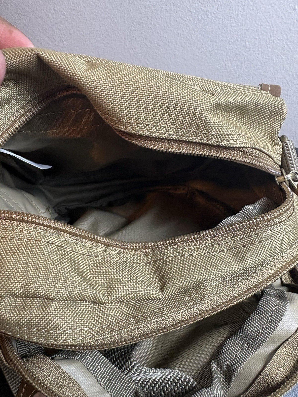 Field & Stream Khaki Canvas Crossbody Bag Utility Outdoors Travel Satchel