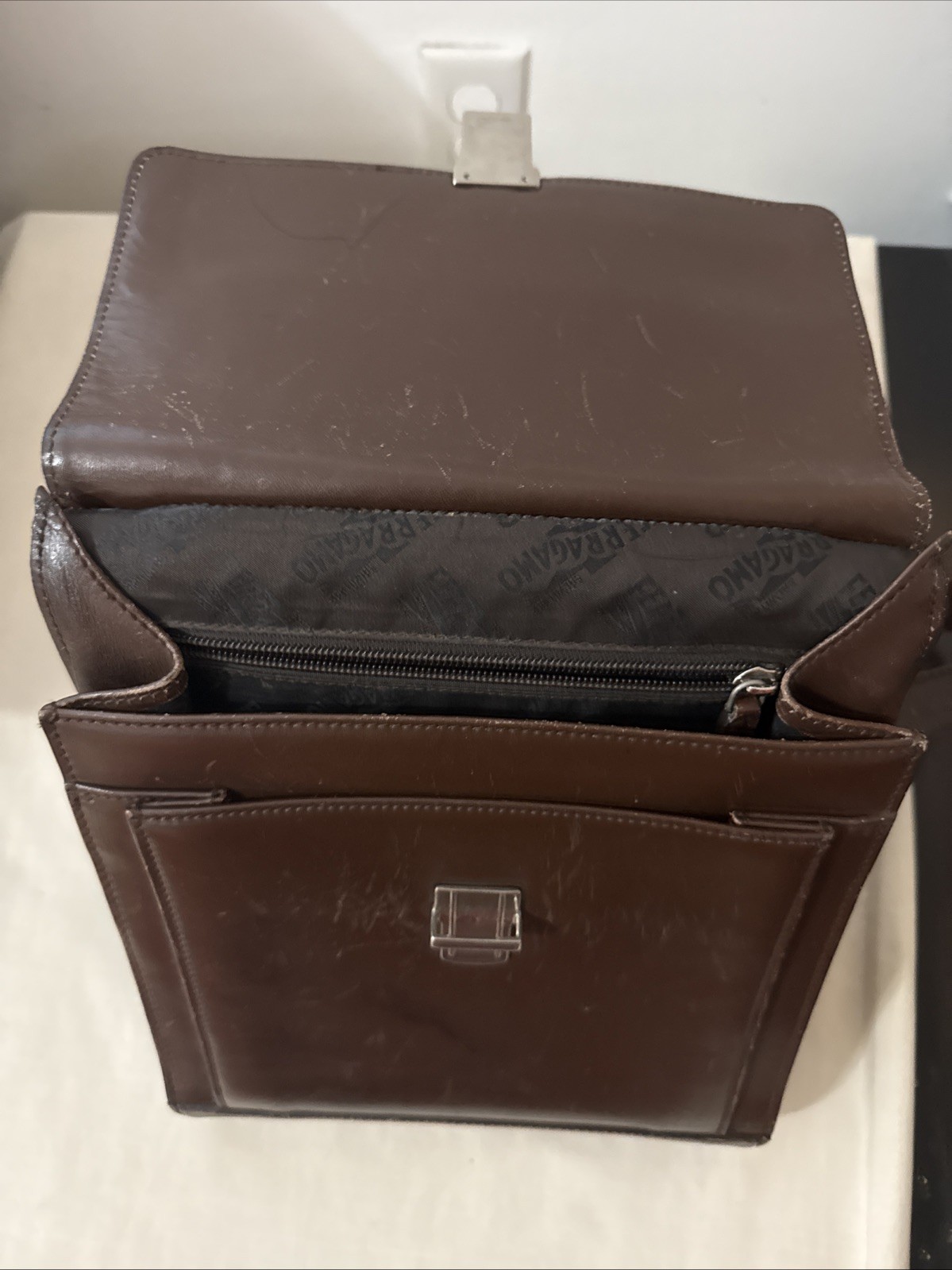 Salvatore Ferragamo Brown Leather Shoulder Bag Made in Italy FB-24 7509 Vintage