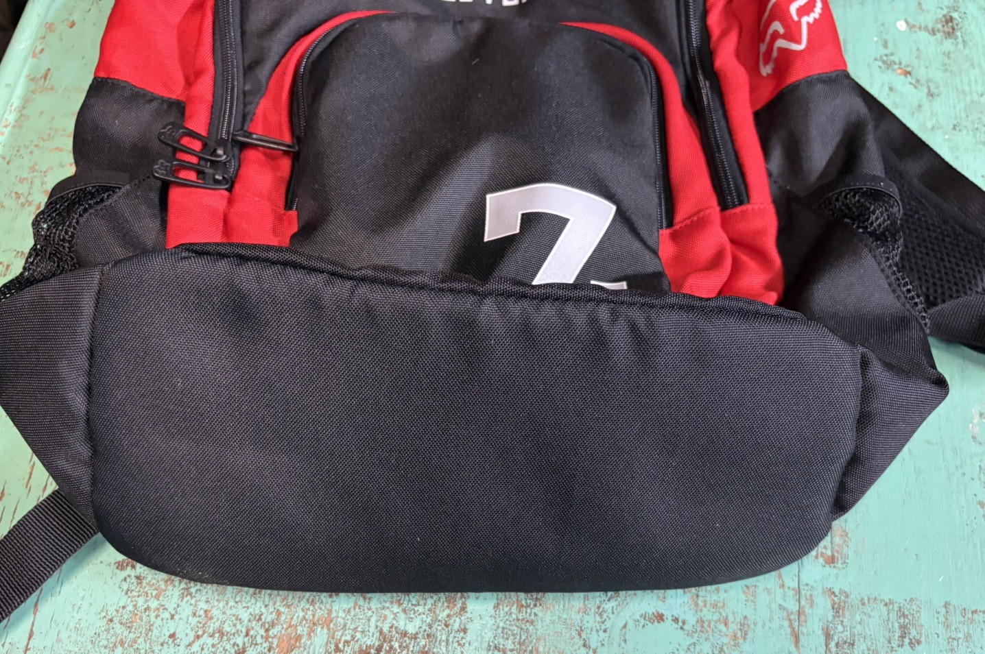 Y2K Fox Racing Backpack Black Red Moto Sport School Bag Heritage Forged EUC