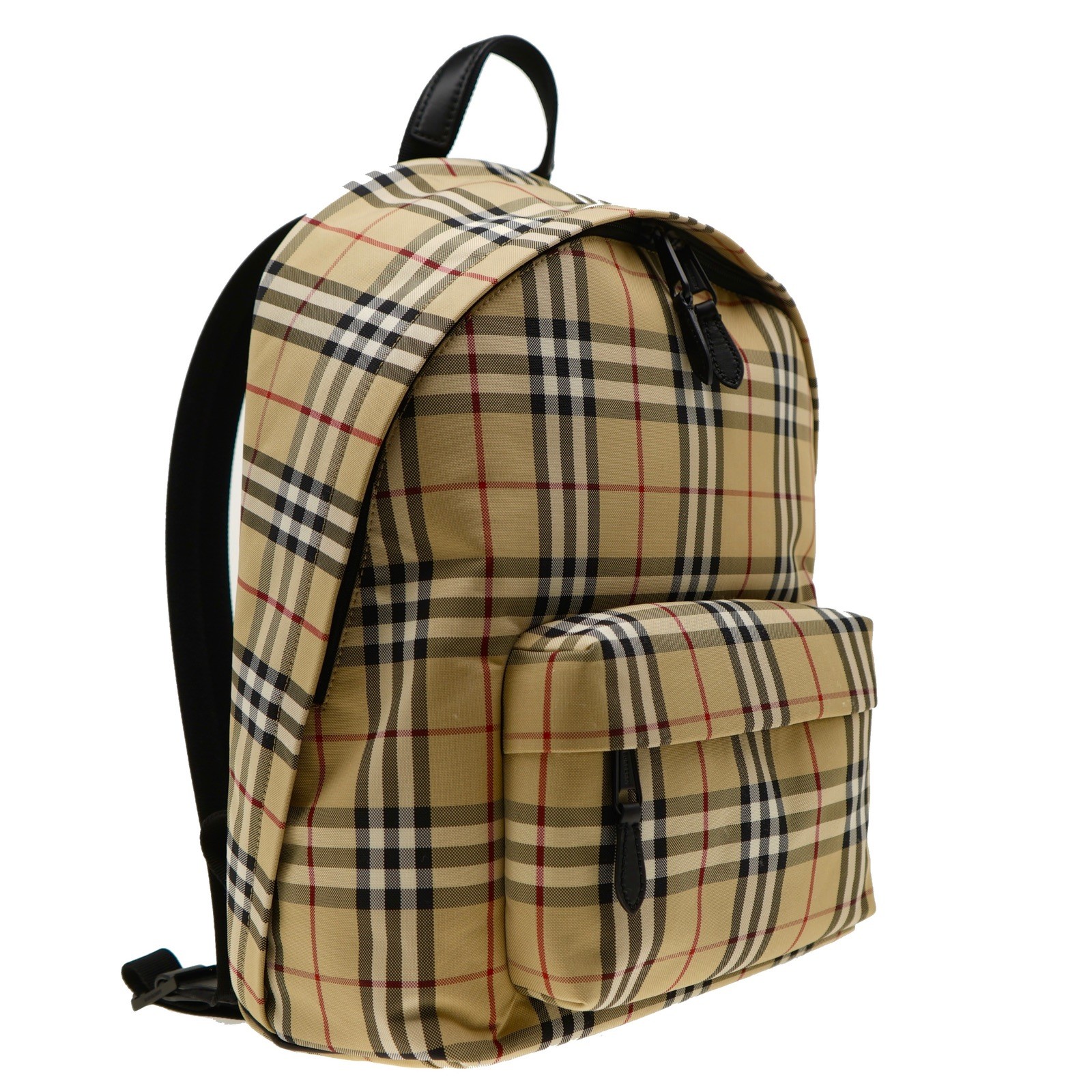 Burberry Jett Backpack Vintage Check Beige Nylon Canvas New