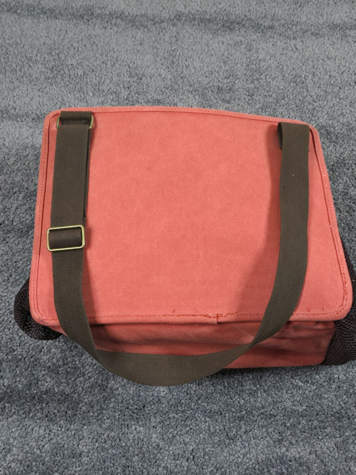 Duluth Trading Postmasters Tote Bag Canvas Messenger Travel Fire Burnt Orange