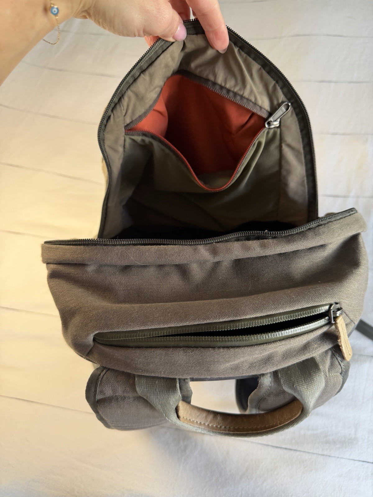 Bellroy Canvas Backpack With Multiple Compartments Sage Green