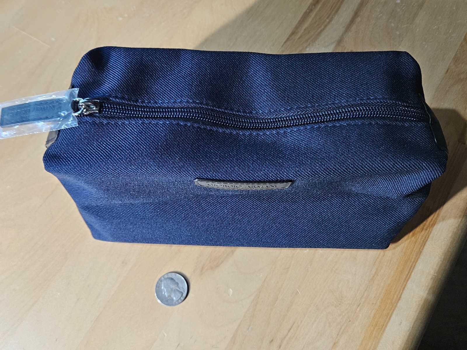 Giorgio Armani Man Pouch Navy Hanging Bag Travel Toiletry Case NEW #J4-1