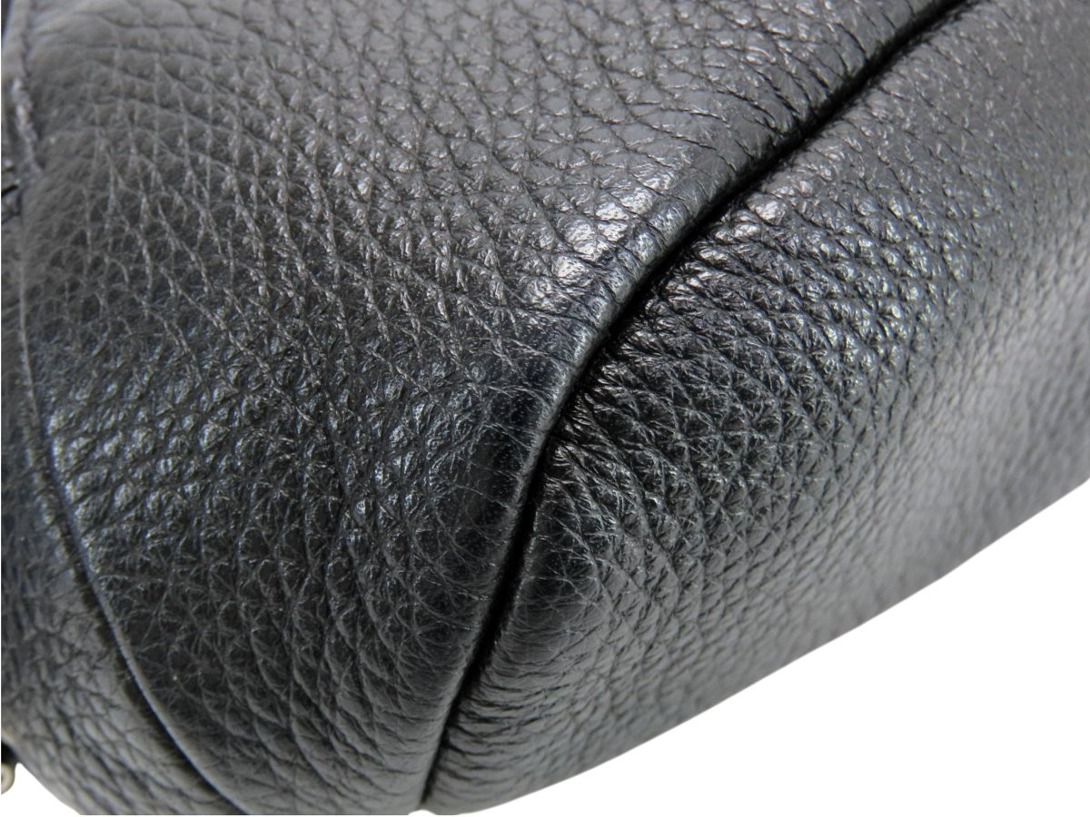 PRADA VITELLO DAINO Triangle Logo Leather Sling Bag NERO Black 2VZ098