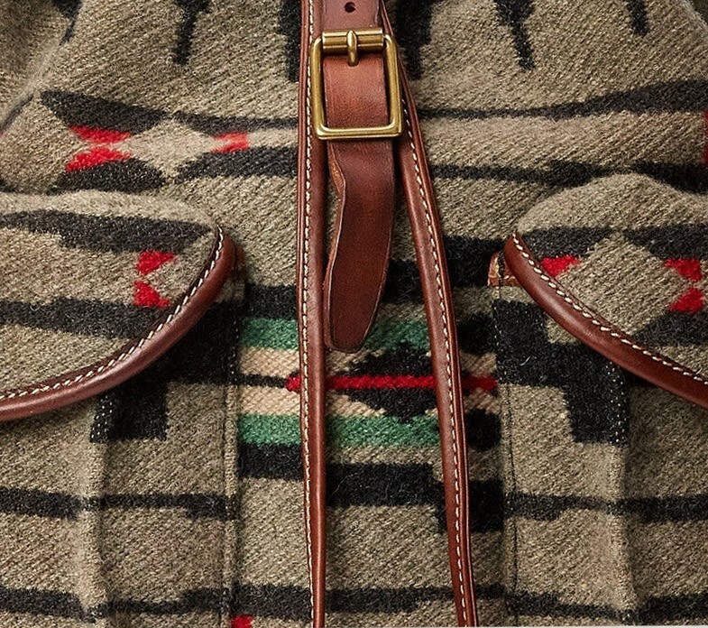 Ralph Lauren RRL Wool Leather Riley Southwestern Rucksack Backpack New $995