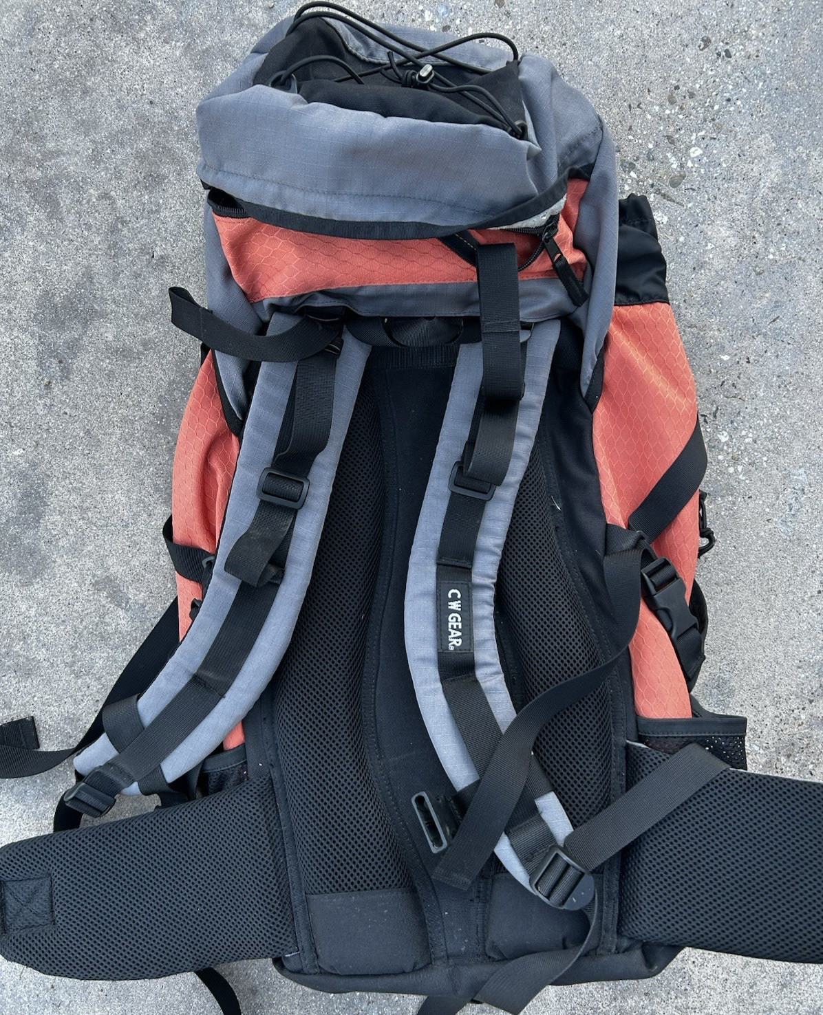 CW Gear Backpack 35L to 40L Outdoor Pack Wilderness Hiking Gear Daypack Grey
