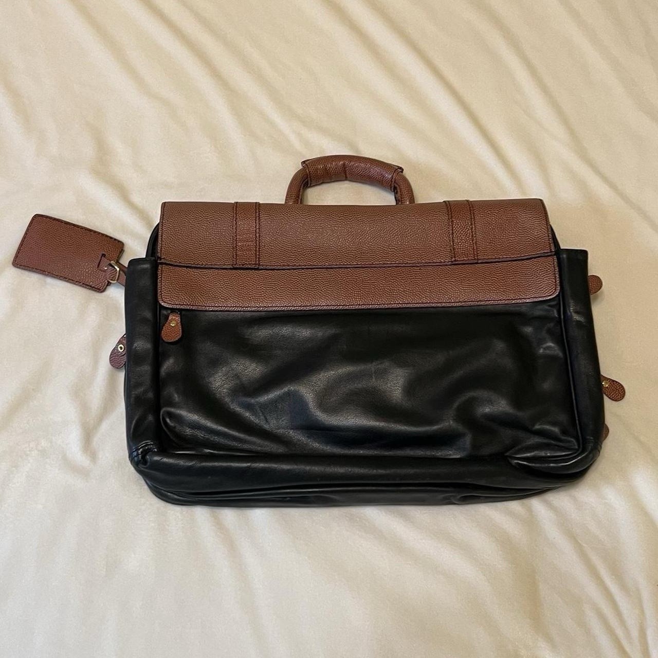 Wilson Players Brown Black Briefcase Adjustable Strap Inner Pockets Lined
