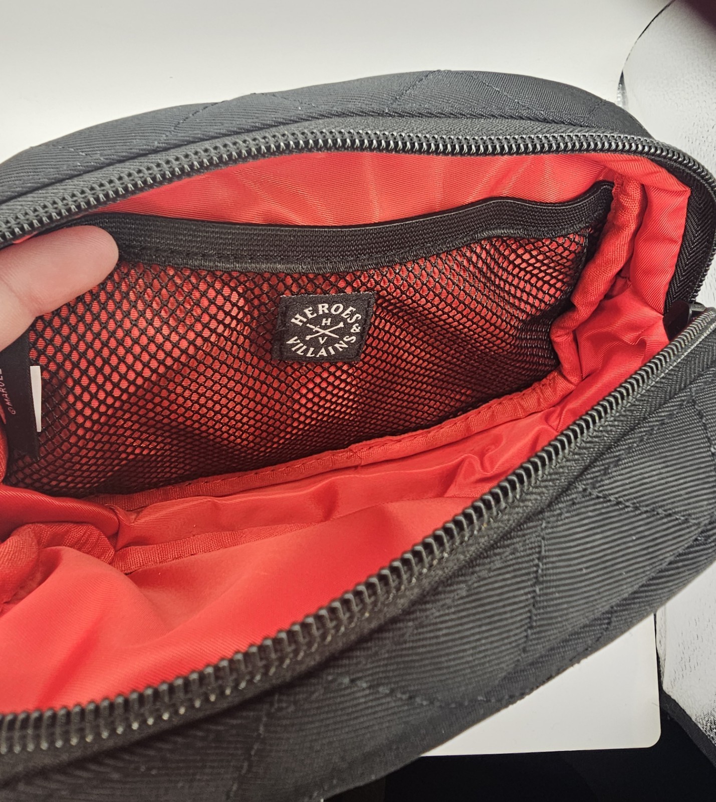 Marvel Miles Morales Spider-Man Crossbody Sling Bag w/ Clip-On Pouch Black/Red