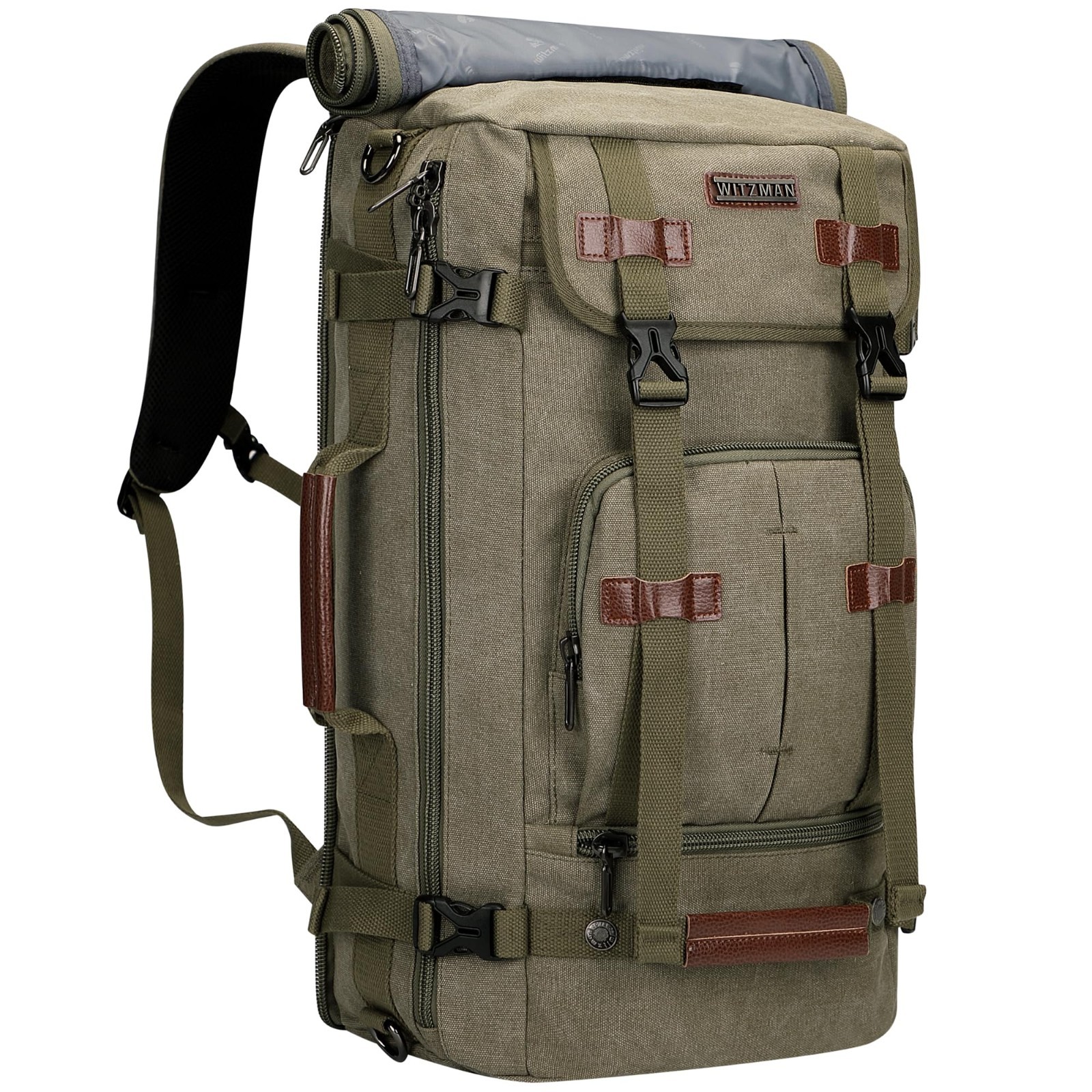 Vintage Canvas Travel Backpack for Men | 3-in-1 Convertible Laptop Bag, Airline