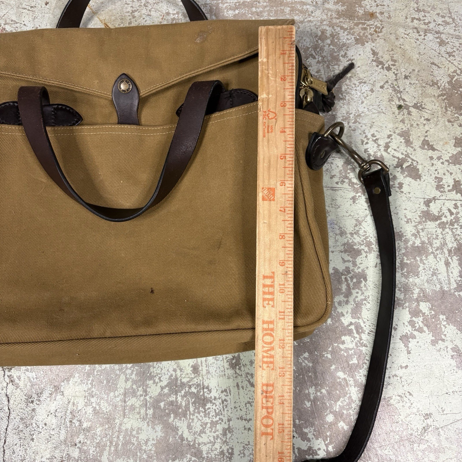 CC Filson 257 Brown Twill Briefcase/Messenger Bag USA Made Rugged Canvas Outdoor