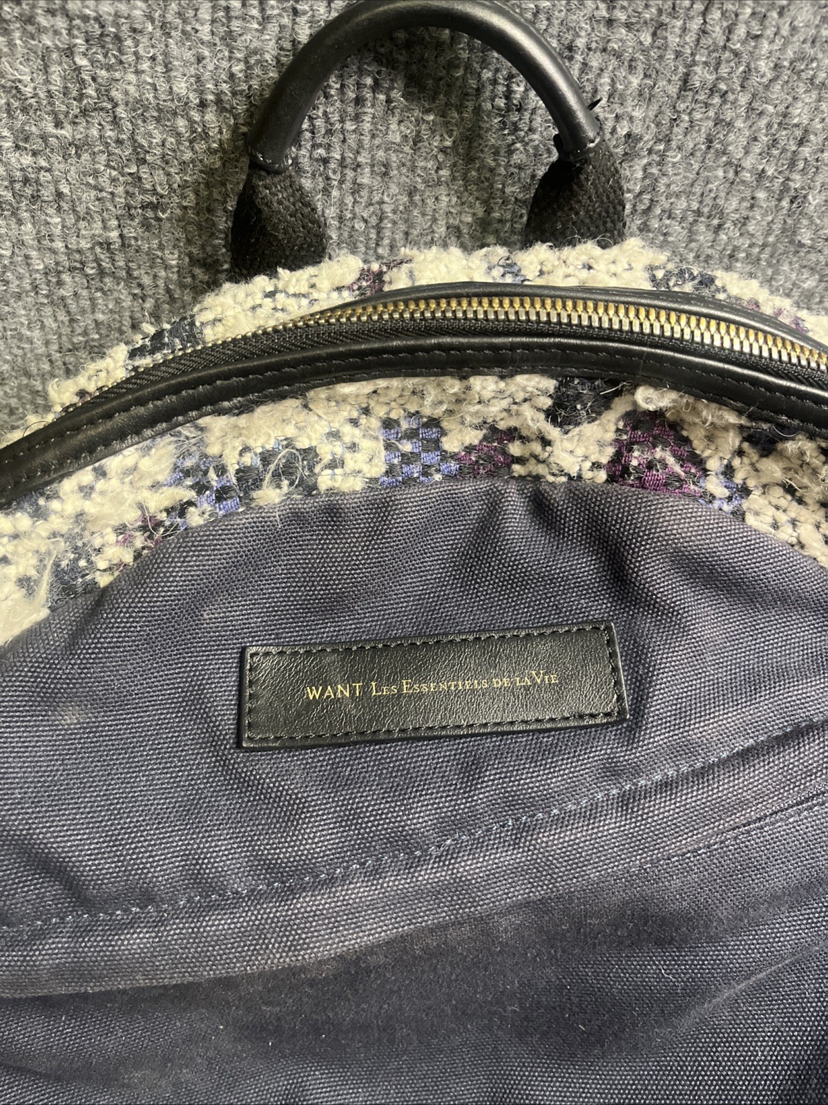 WANT Les Essentiels de La Vie Multimedia Backpack Canvas Tweed