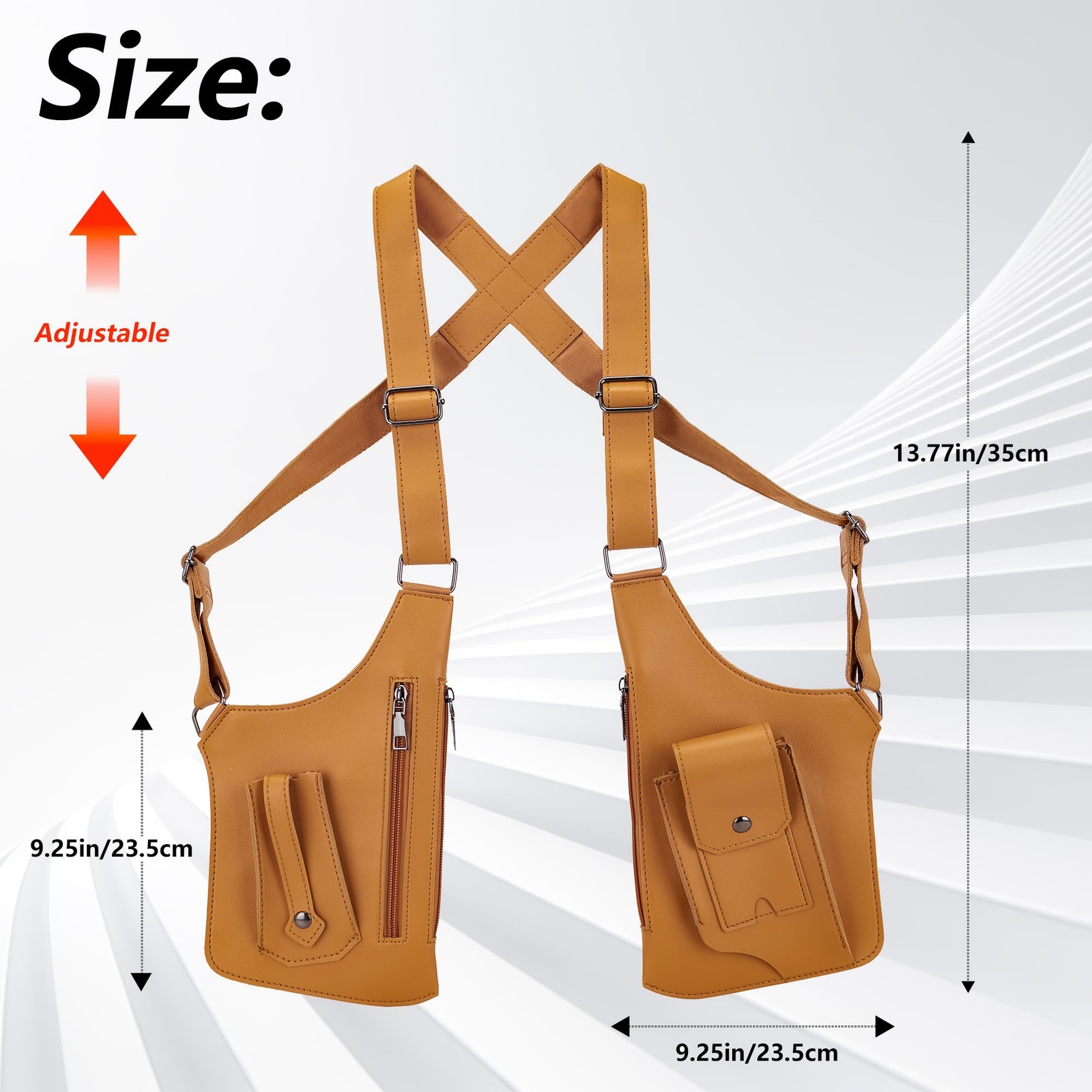 Double Shoulder Armpit Bag for Men, Adjustable Underarm Shoulder Bag AntiThef…