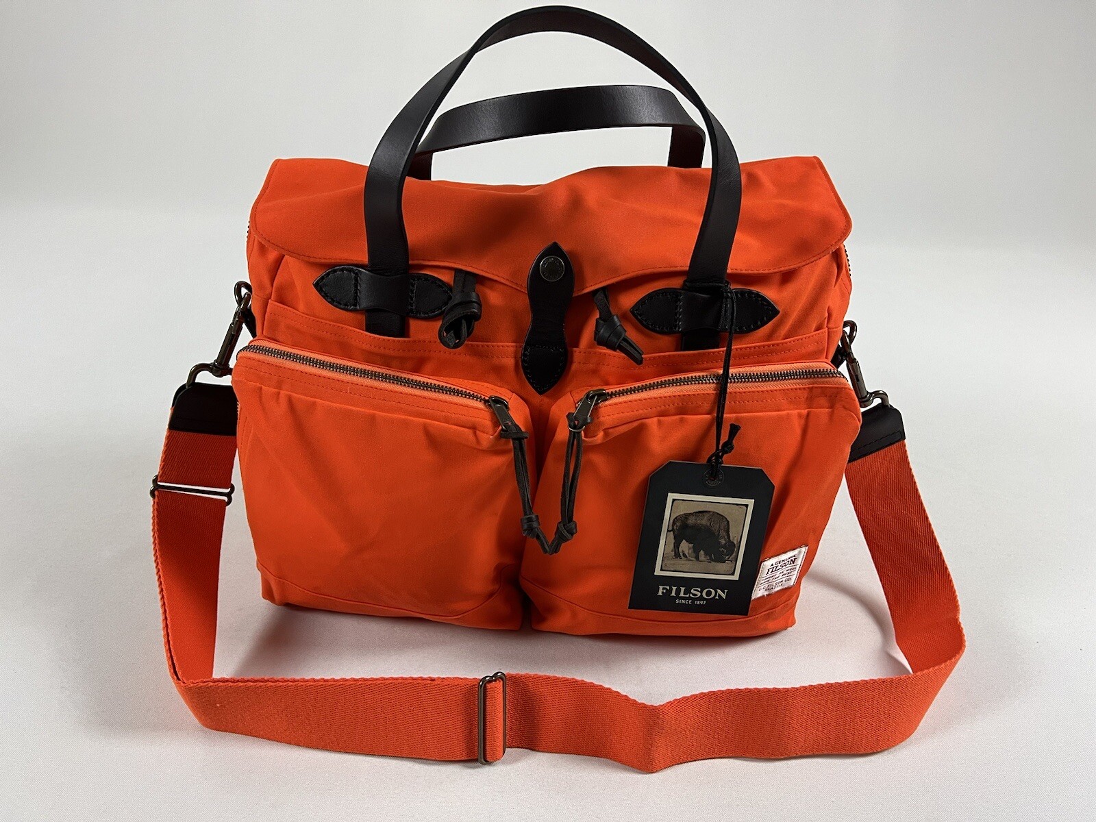 FILSON 24-HOUR TIN CLOTH BRIEFCASE FLAME NWT
