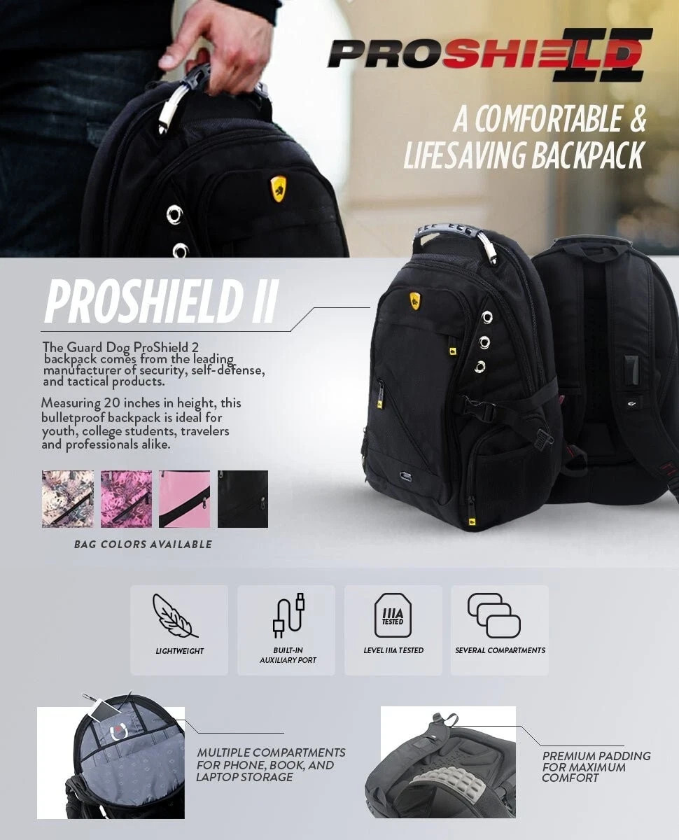 Bulletproof Backpack Proshield II Pink | Multimedia-Ready