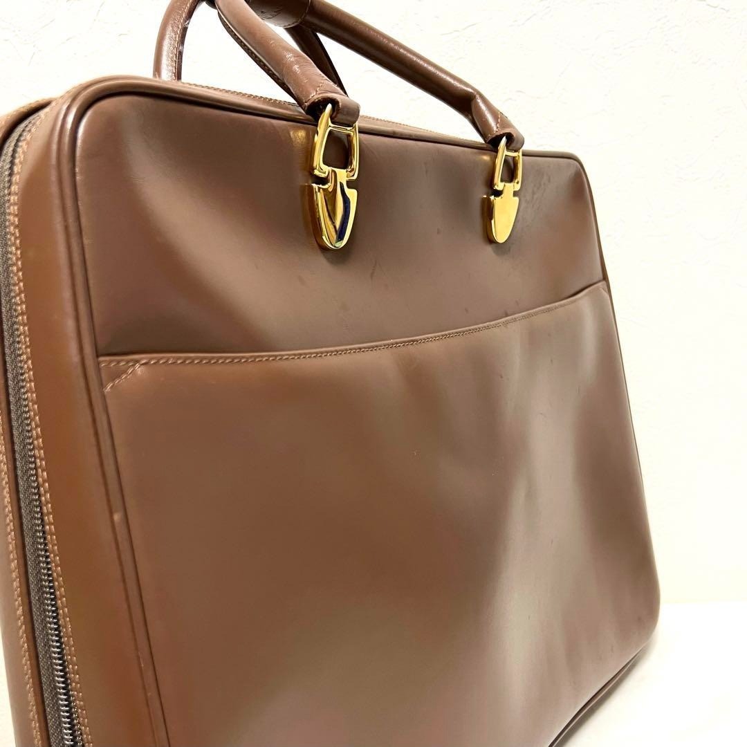 GIANFRANCO LOTTI Business Bag Briefcase Handbag Leather in Brown USED Good Cond