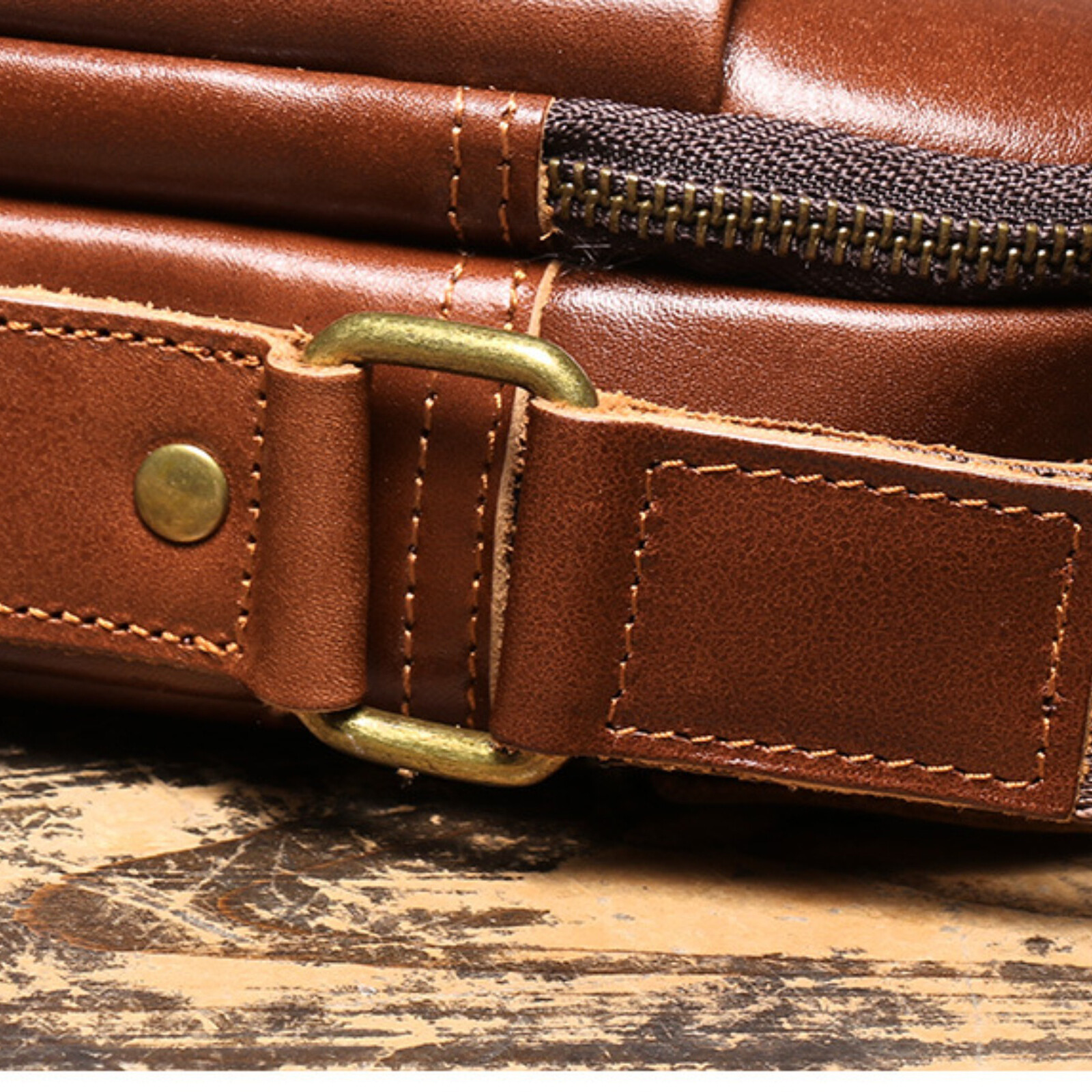 Men’s Leather Crossbody Bag Small Shoulder Bag Genuine Leather Travel Compact