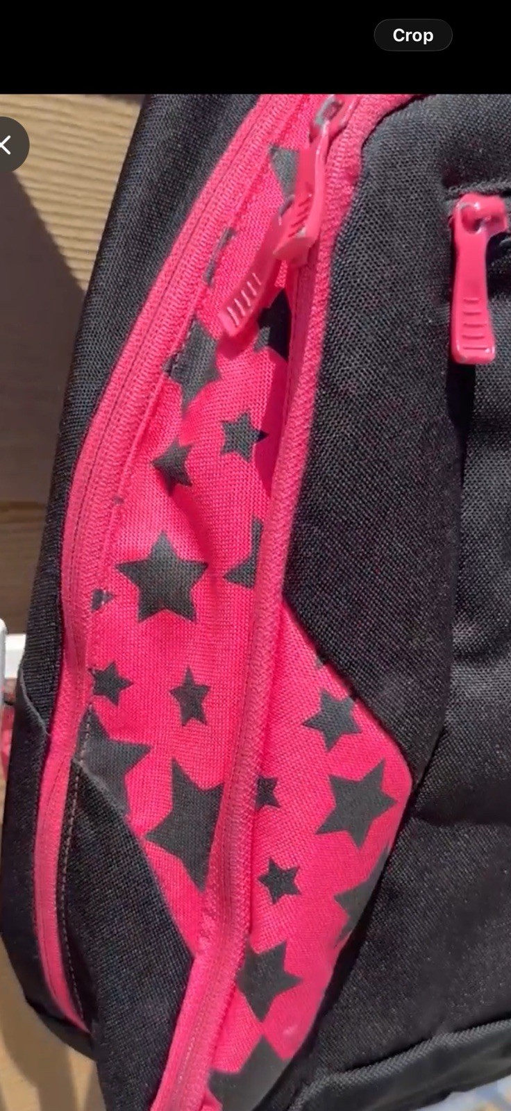 Fox Black & Pink Star Backpack Zip Unisex Padded Pockets Adjustable Straps