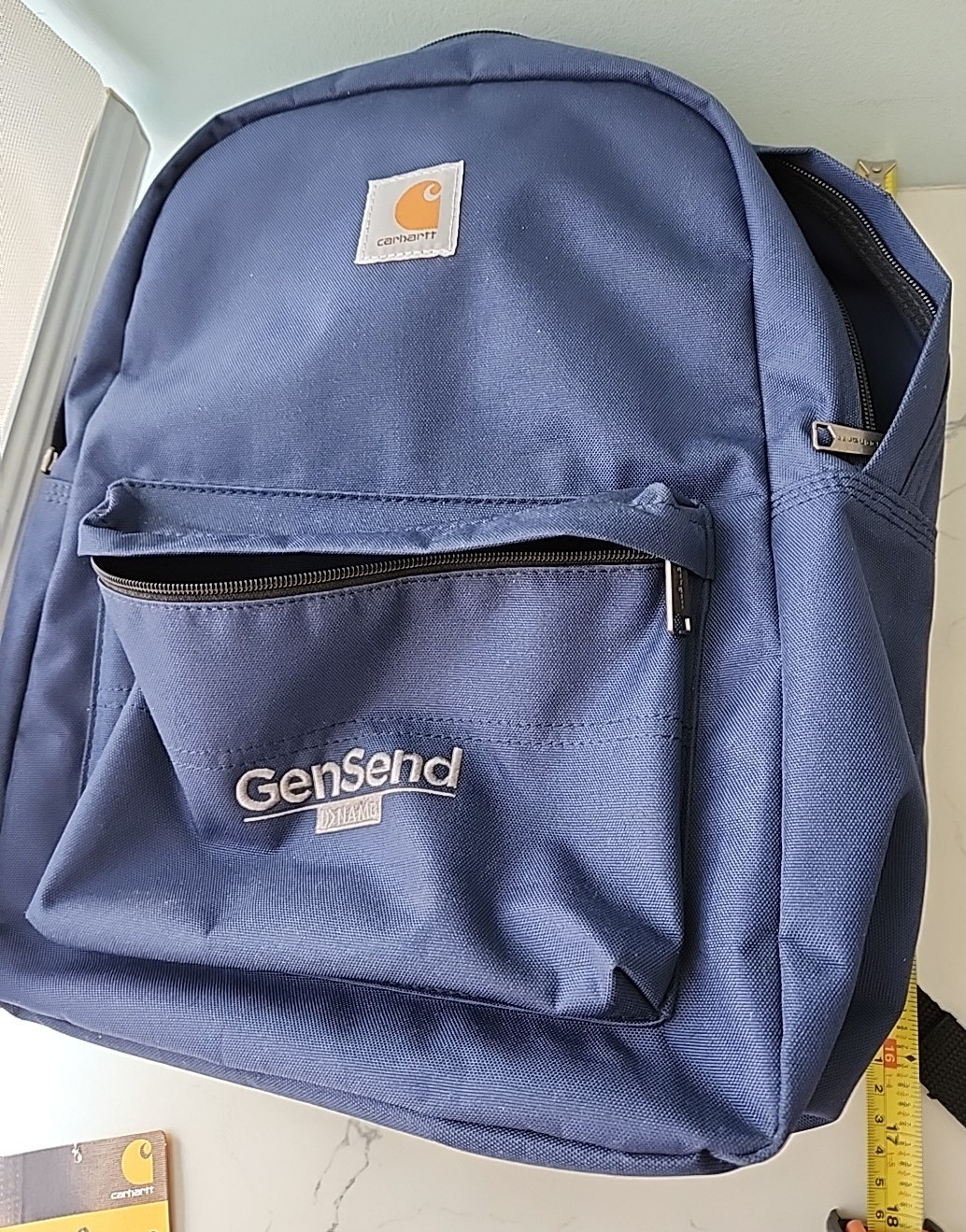 Carhartt Navy Blue Trade Series Basic Backpack GenSend Co Bag EUC 21 Liters