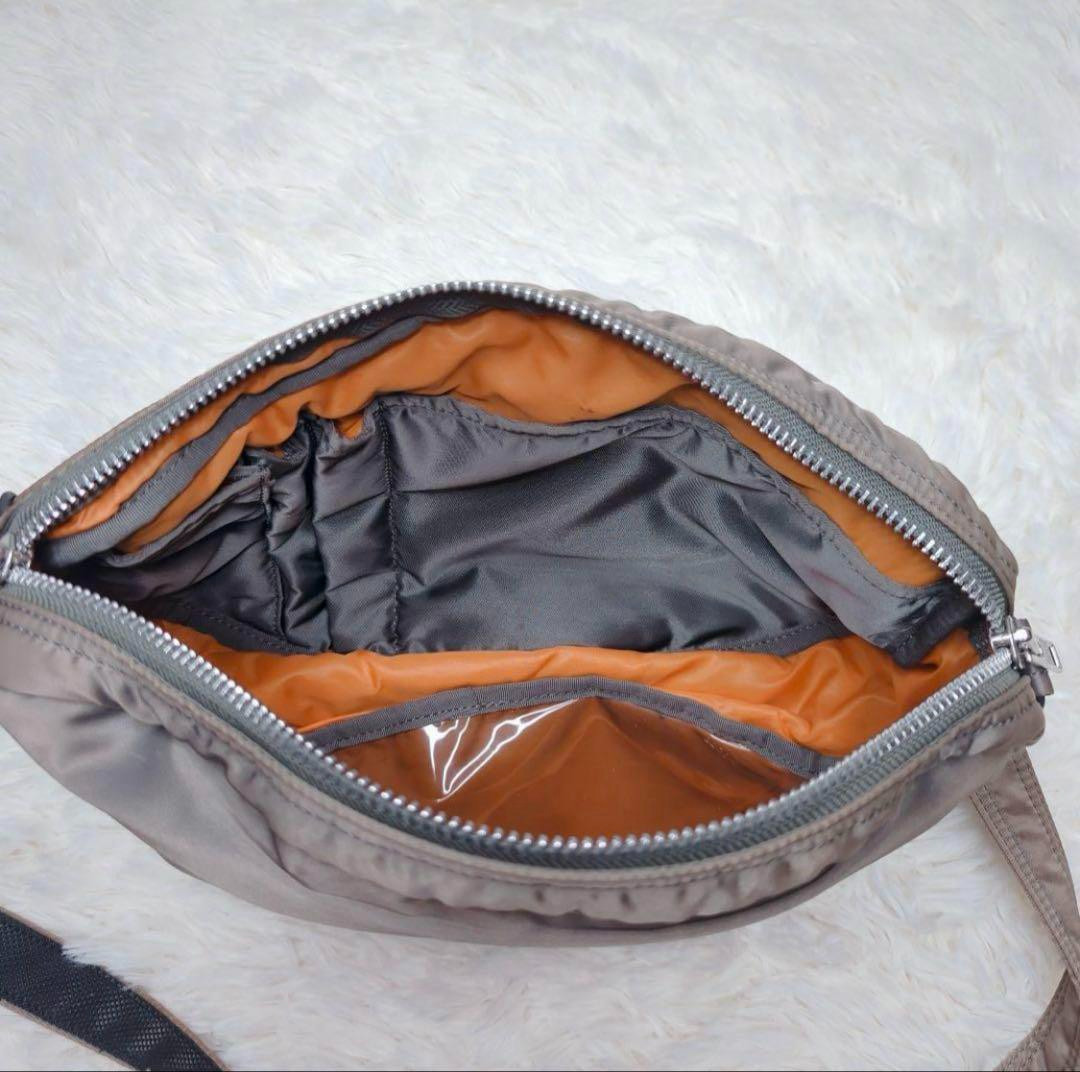 PORTER Tanker Oval Shoulder Bag Silver Gray Yoshida Japan Kaban Rare Used