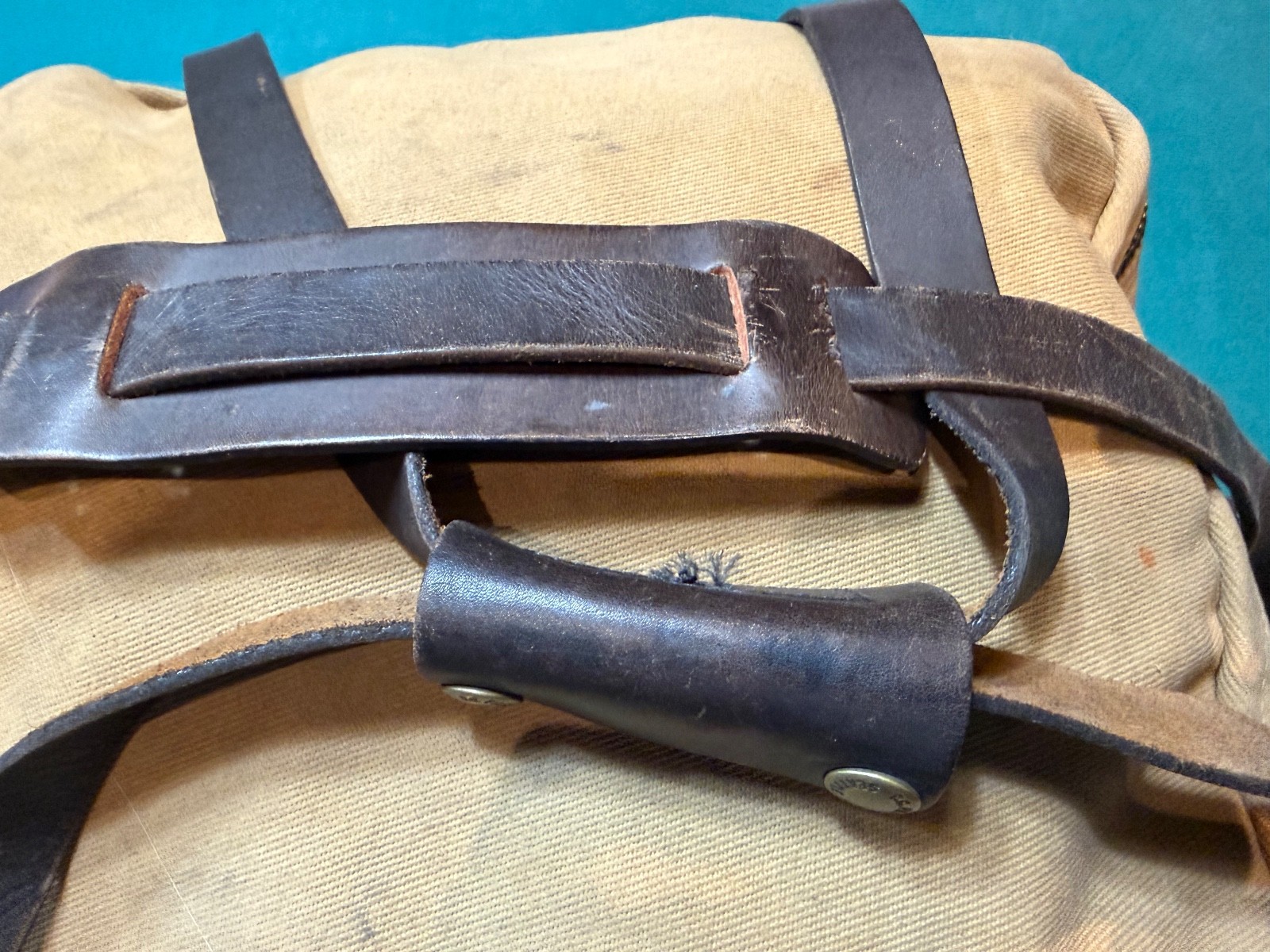 Filson Large Compartment Bag #265 Used Dark Tan Very Rare USA Made in the USA
