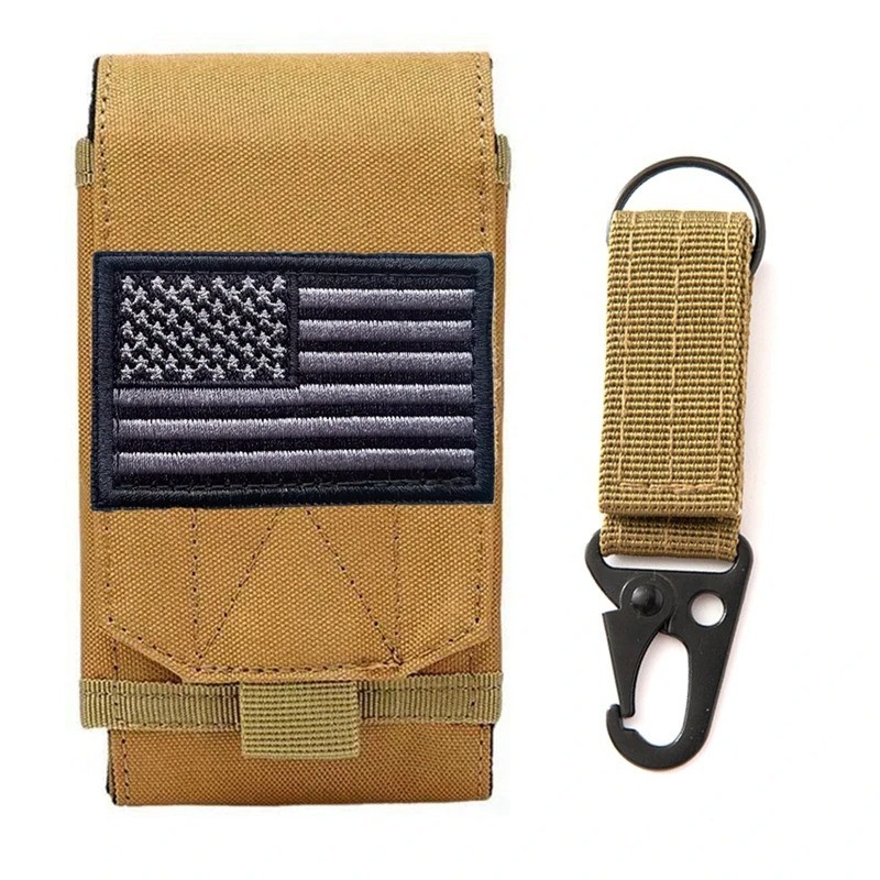 Tactical MOLLE Double Phone Pouch Waist Bag Nylon 600D EDC Outdoor Gear Case