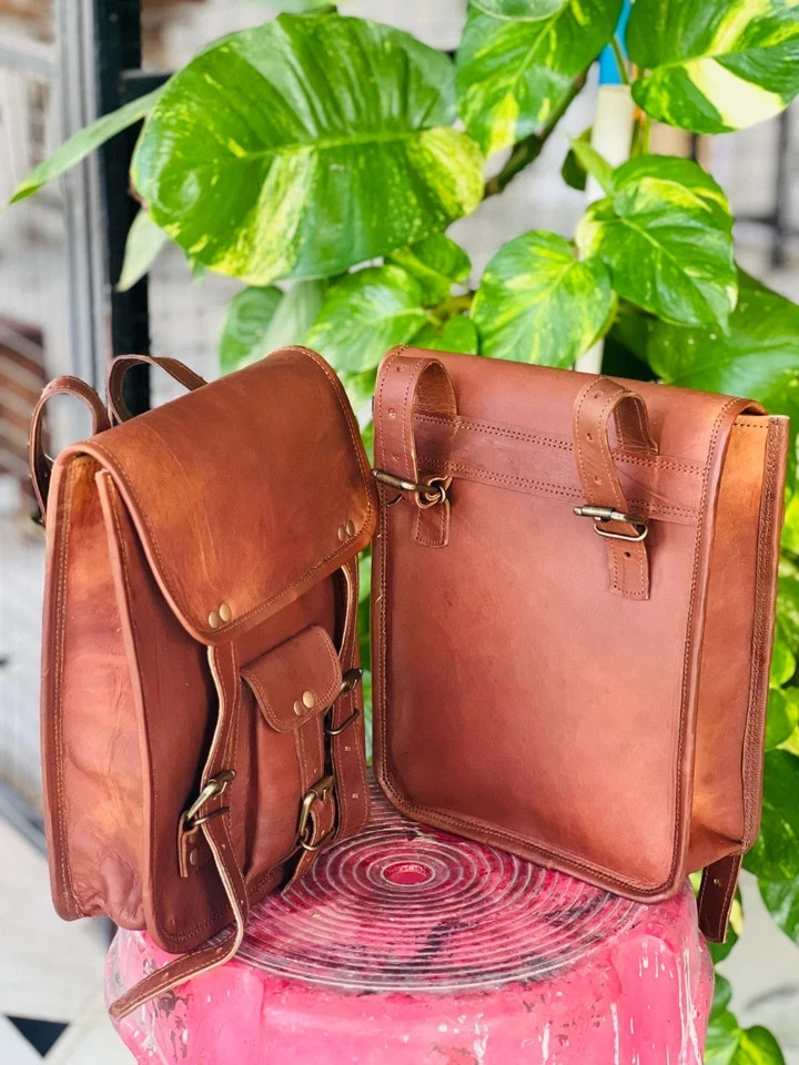 Genuine Secure Leather Messenger Satchel motorcycle bag Complete set