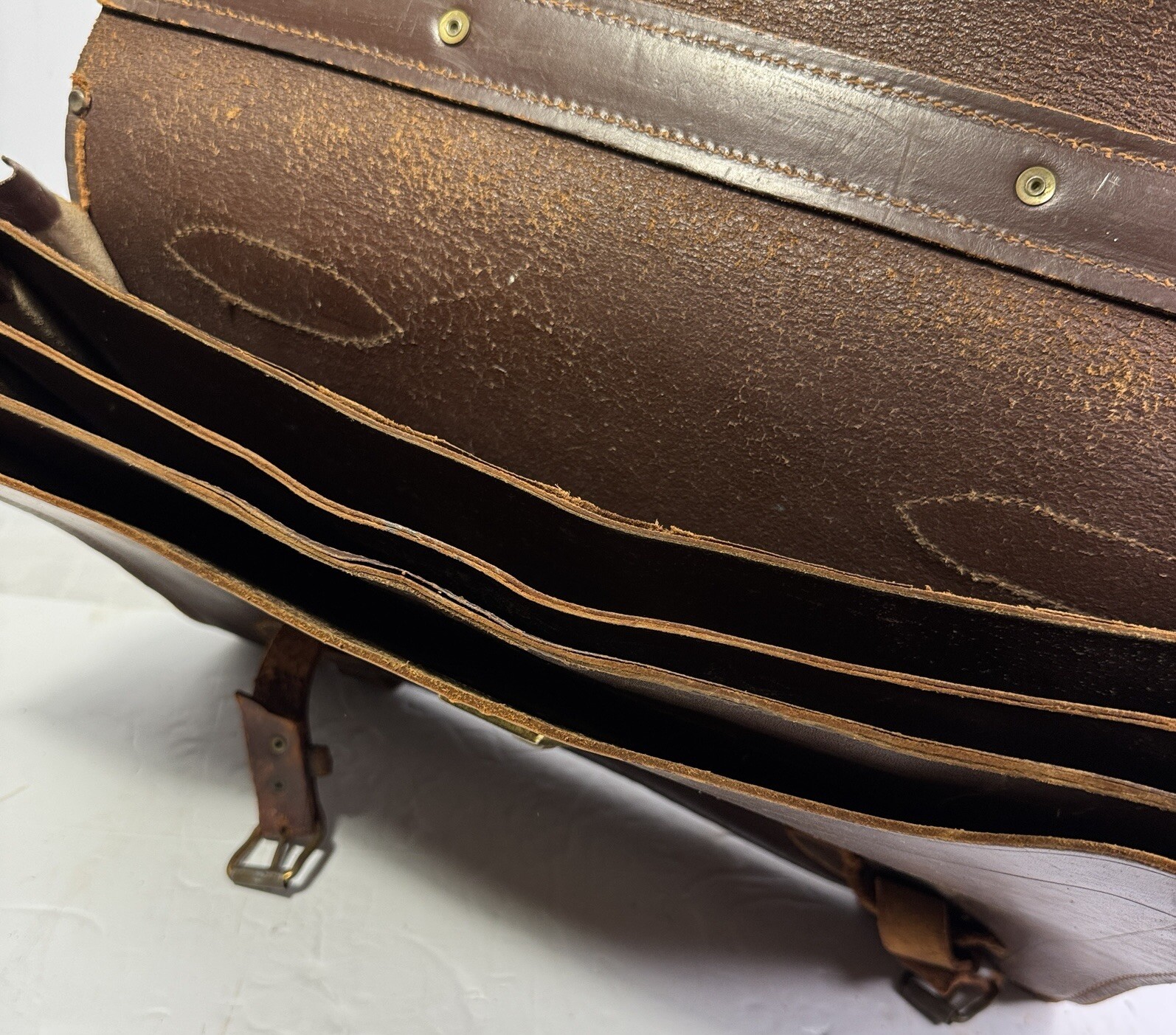 US Army Leather Lawyer Briefcase Type 1 US Military Issue Lawyer, Pilots Bag