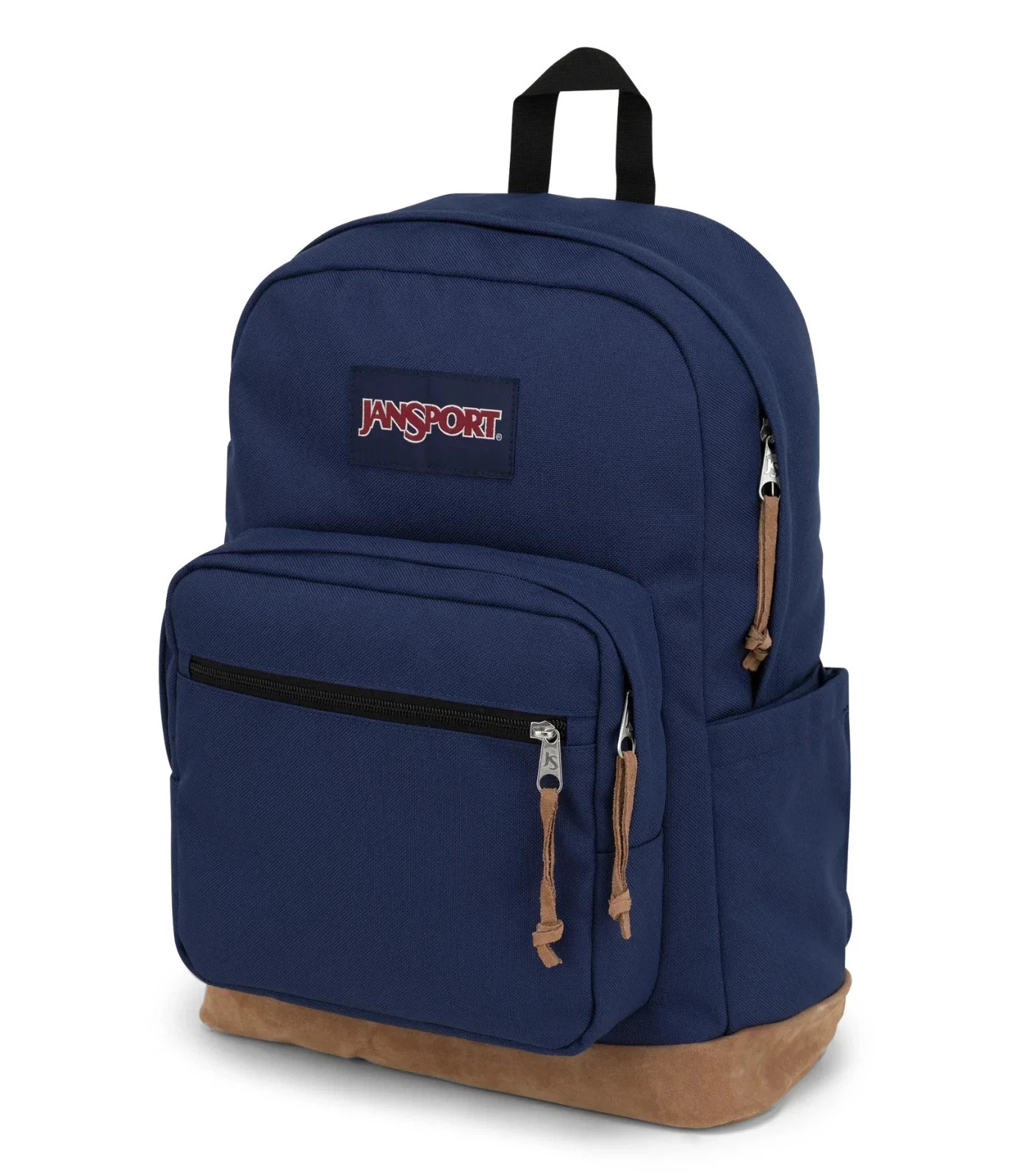 Jansport Right Pack backpack Suede leather bottom 17.5″ x 12.5″ x 5.5″ Navy New