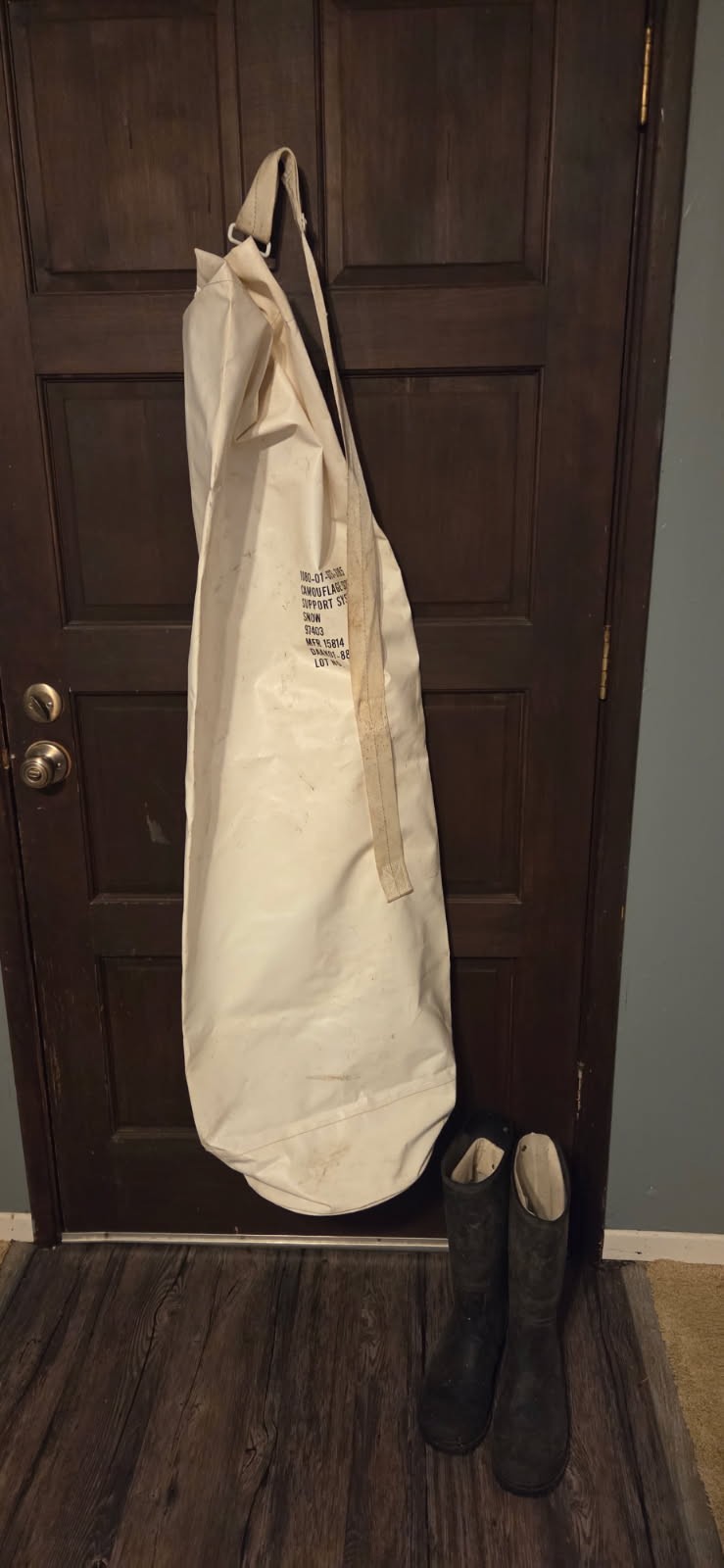 Large White Army Dry Duffel Bag