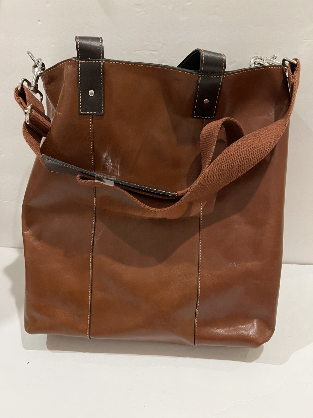 Brand New Joseph Abboud Tote Reversible Leather To Wool