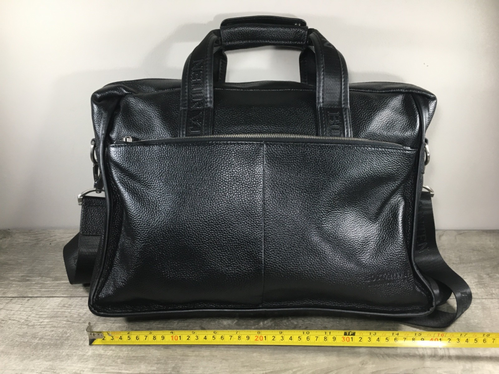 Retro Bostanten Royal 14″ Leather Briefcase Laptop Computer Black Shoulder Bag