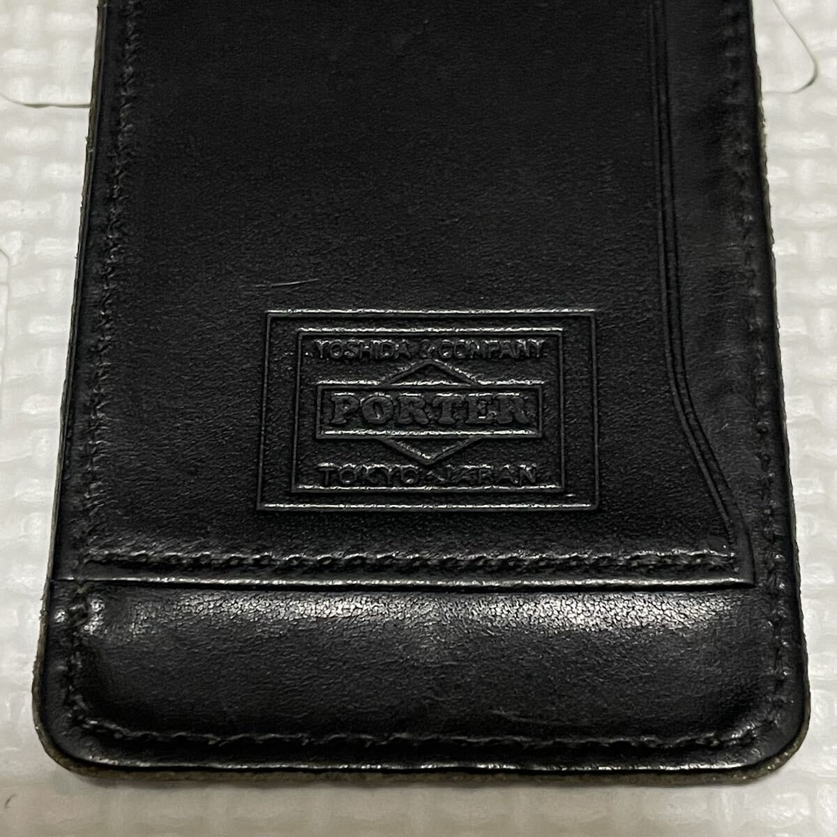 Porter Yoshida Kaban Logo Premium Leather IC Card Pass Case Black 12cm x 5.7cm