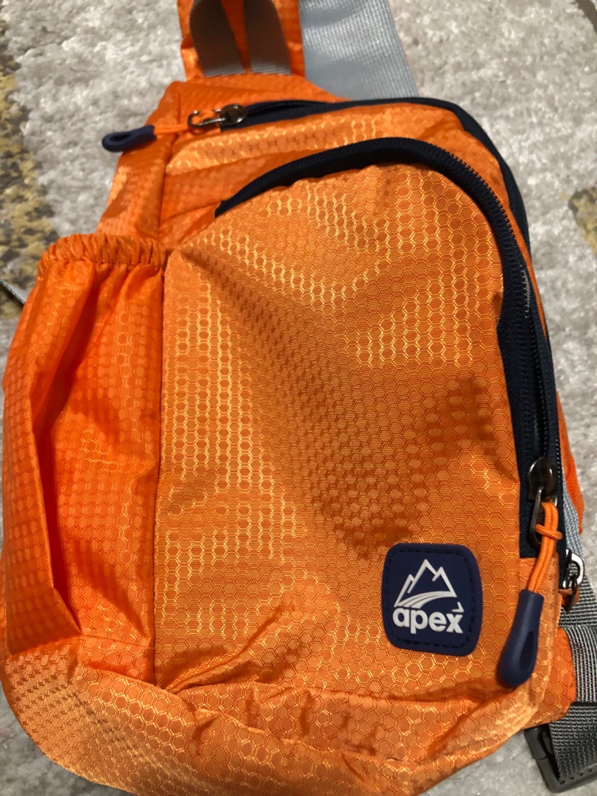 Apex Nylon, orange unisex crossbody bag small Hiking Camping, Travel, outdoor