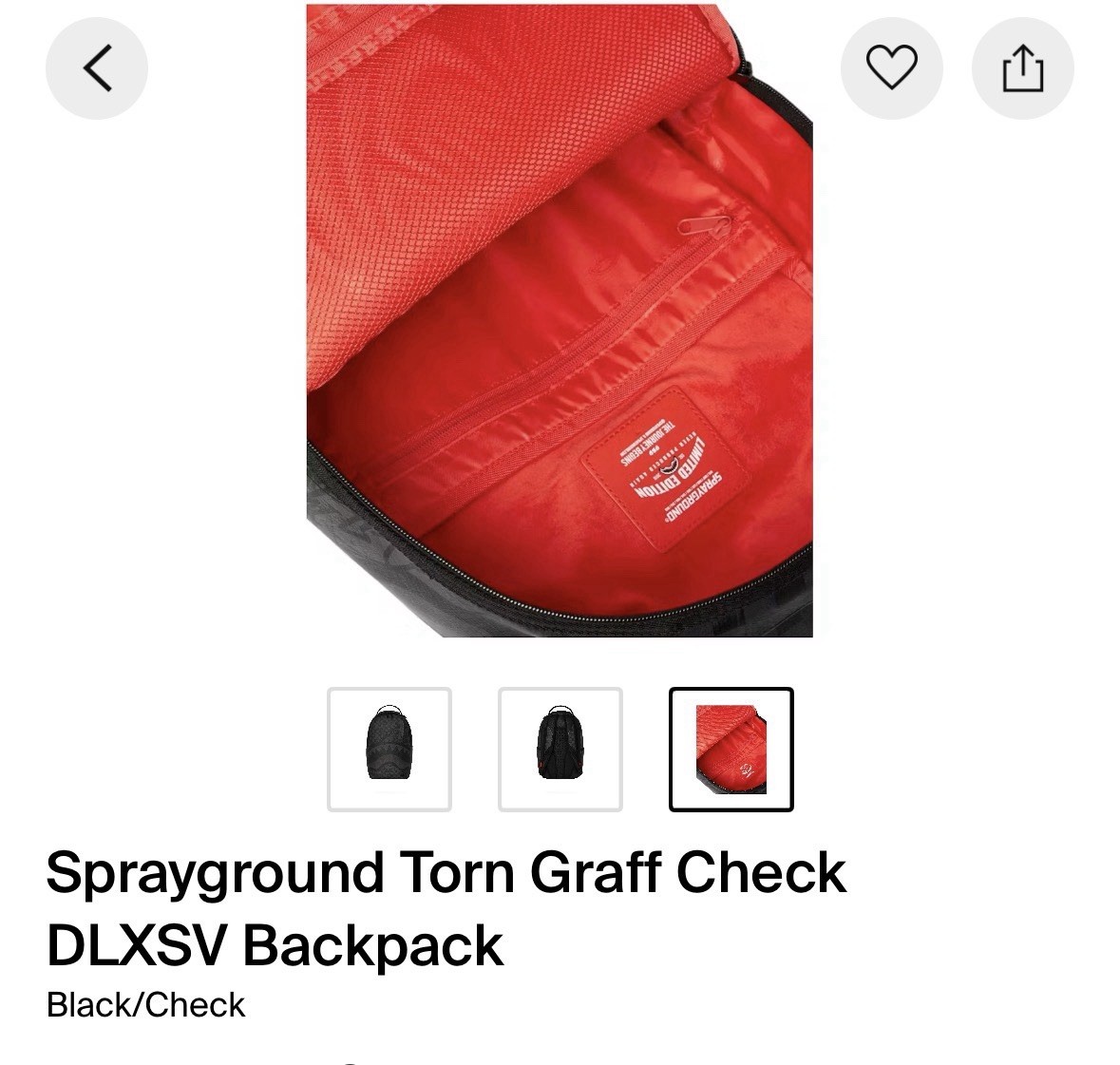 Sprayground Torn Graff Check Backpack Black Checkered