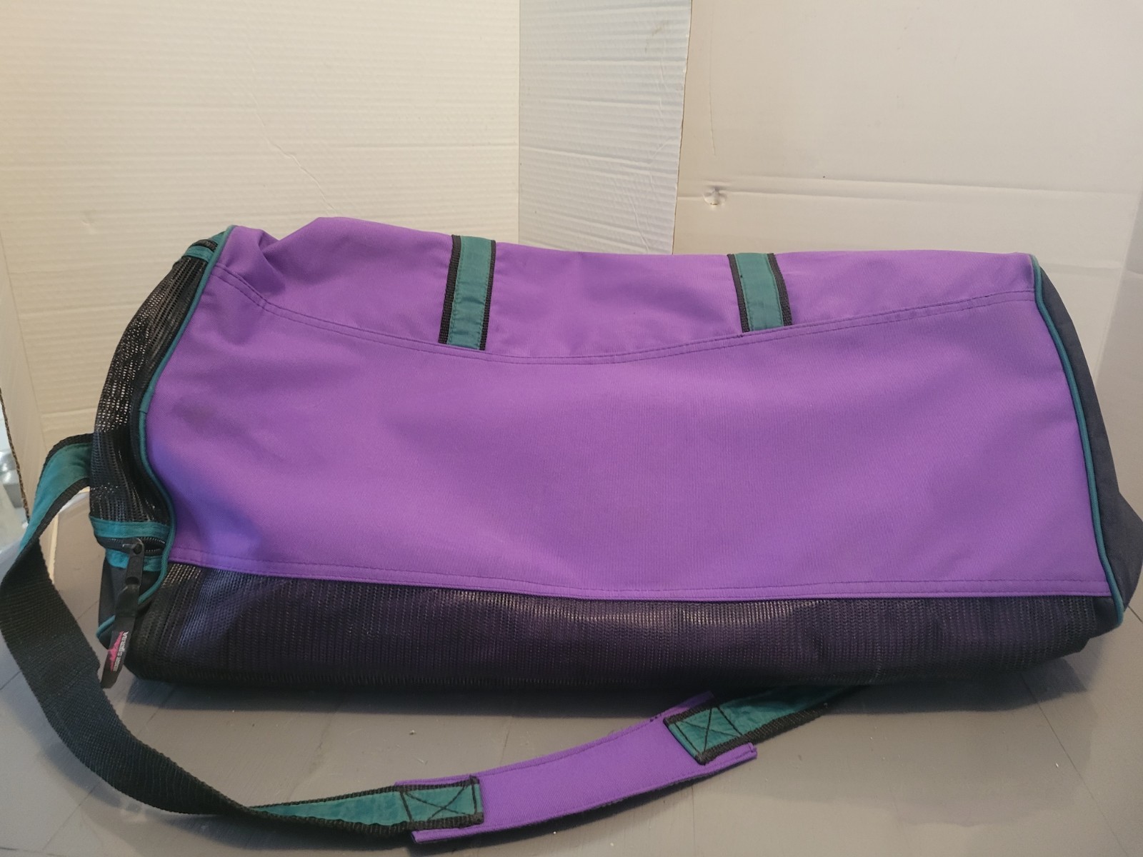 High Sierra Canvas Duffle Gym Travel Bag Purple Teal Vintage 1990s