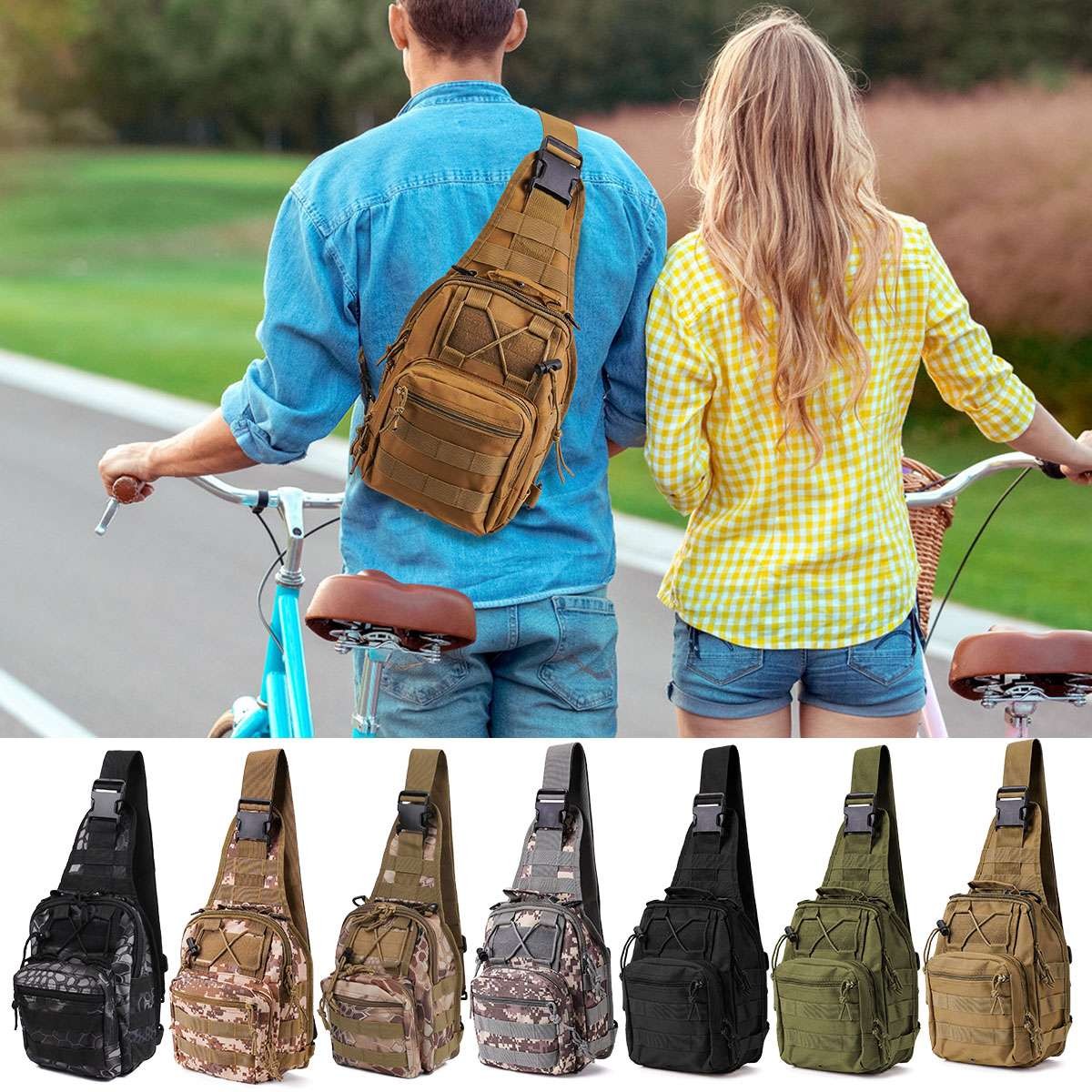 Mens Outdoor Shoulder Chest Bag Military Tactical Backpack Travel Camping Hiking