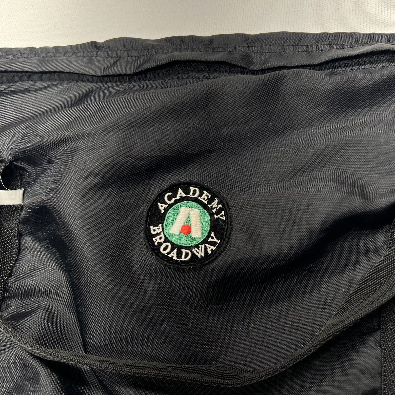 VTG Academy Broadway Bag Black Duffel Nylon Gym Travel Camping Zip Logo Y2K