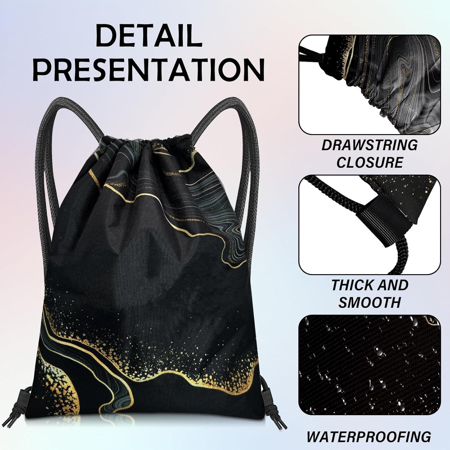 Drawstring Backpack Draw String Bag Sports Gym Bags Waterproof Cute Aesthetic Sa