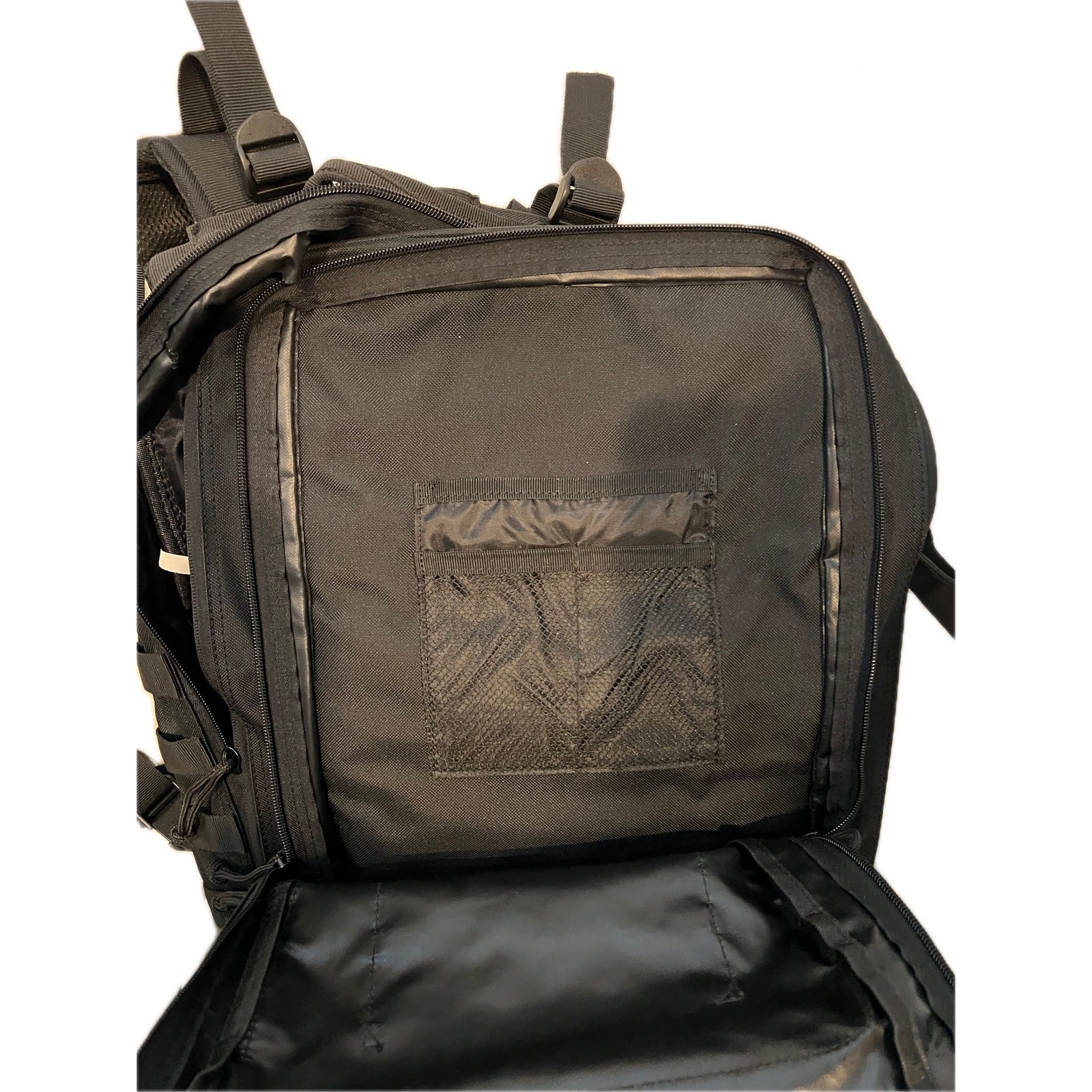 Generic Tactical Backpack w Bourne Patch Black 35L