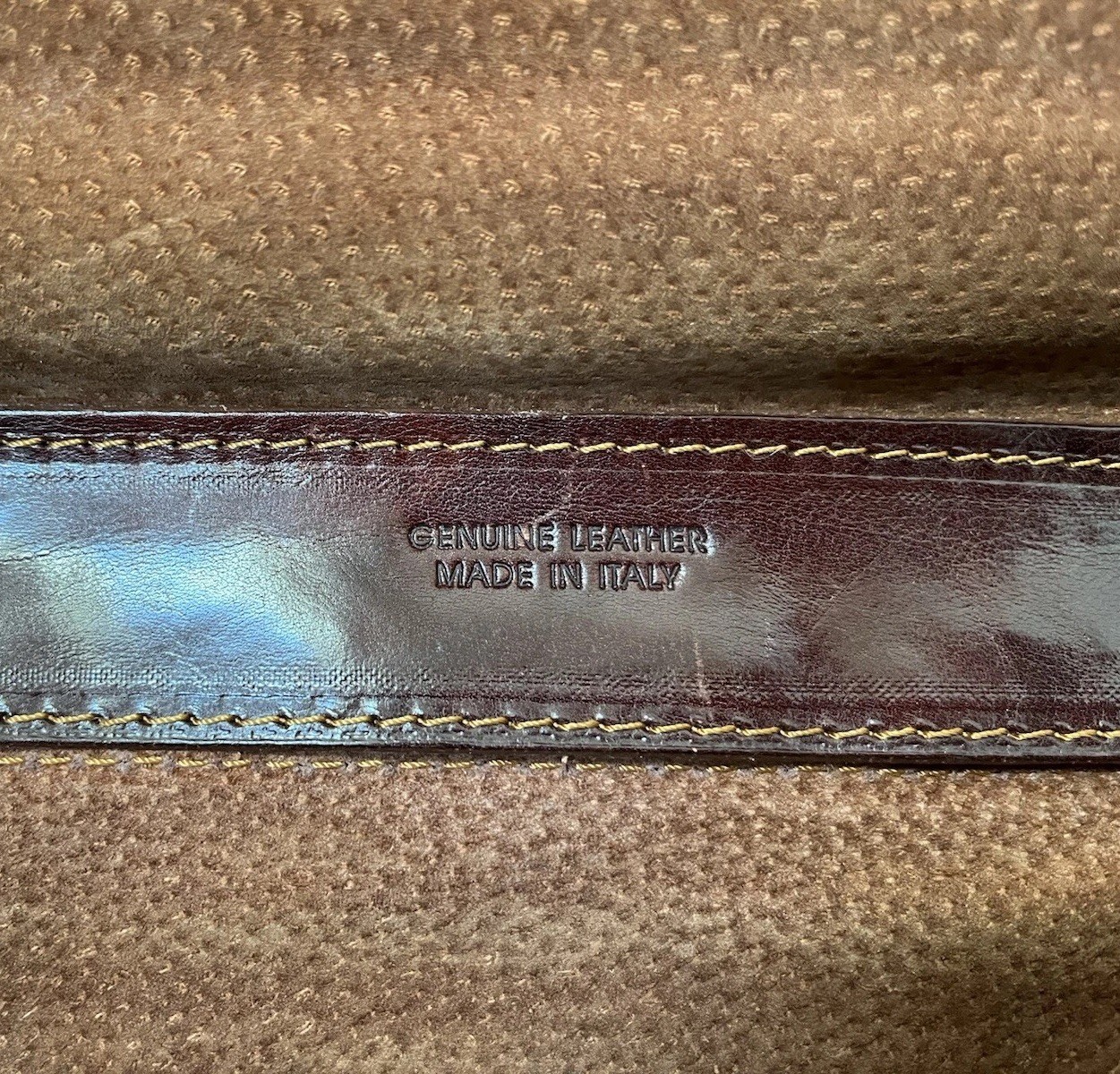Italian Leather Messenger Computer Commuter Briefcase Bag Brown Strap Snap