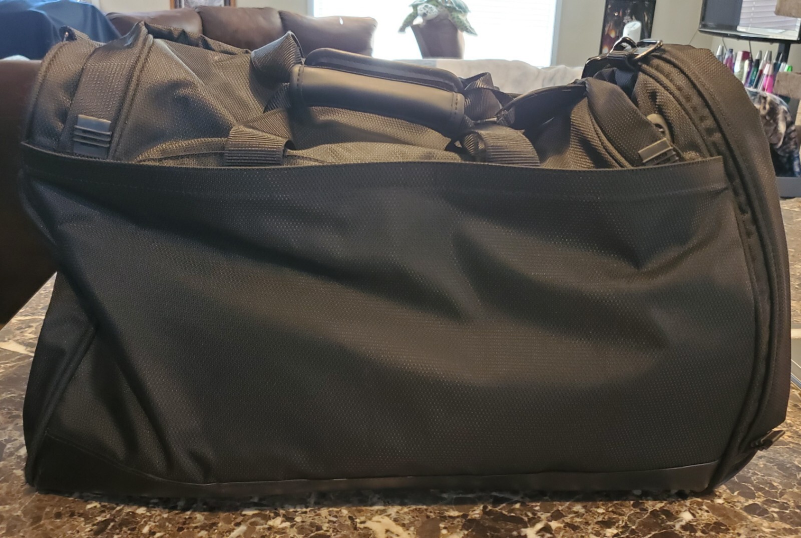 TUMI Boston 2Way Ballistic Nylon Duffle Bag Carry On Black 525C (Great Shape)