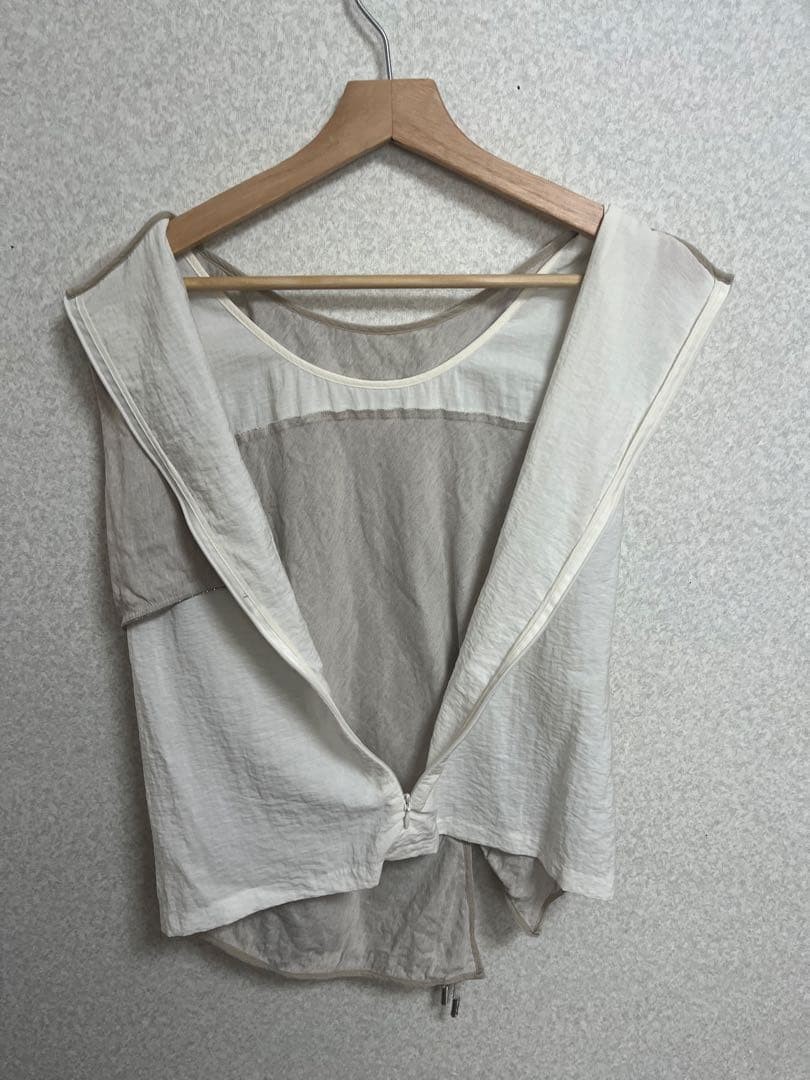 Morabito Premiere Linen Blend Sleeveless Top Gray S Spring/Summer Asymmetric