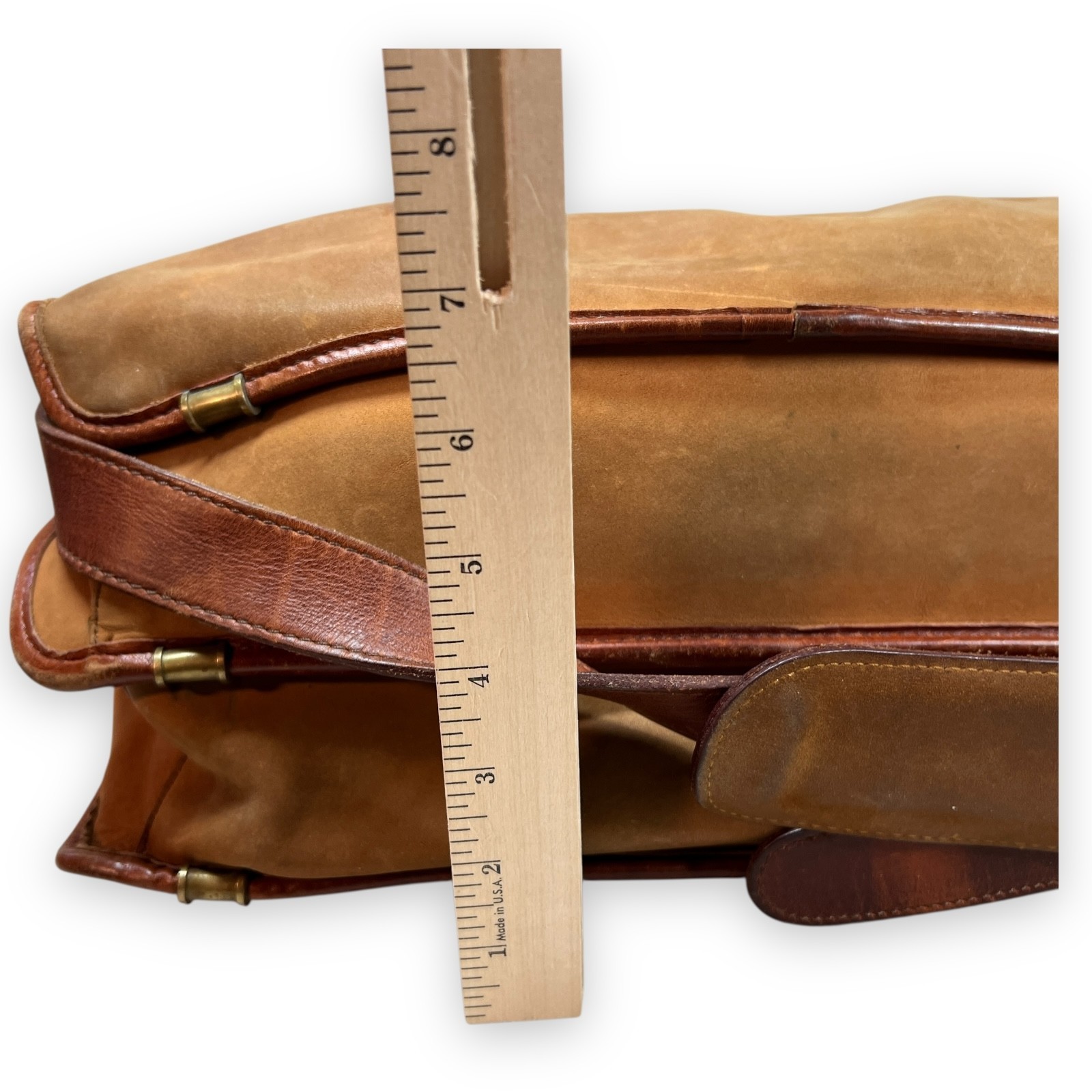 VTG Timberland Briefcase Men Tan Leathe USA Made Gorpcore Messenger Bag Heritage