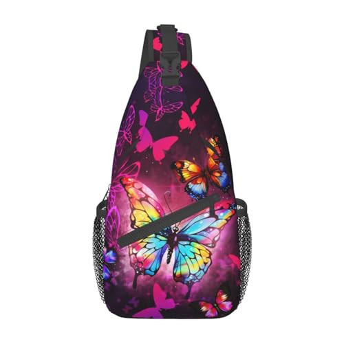 Butterflies Sling Bag Crossbody Sling Backpack for Women Men Travel One Size 24