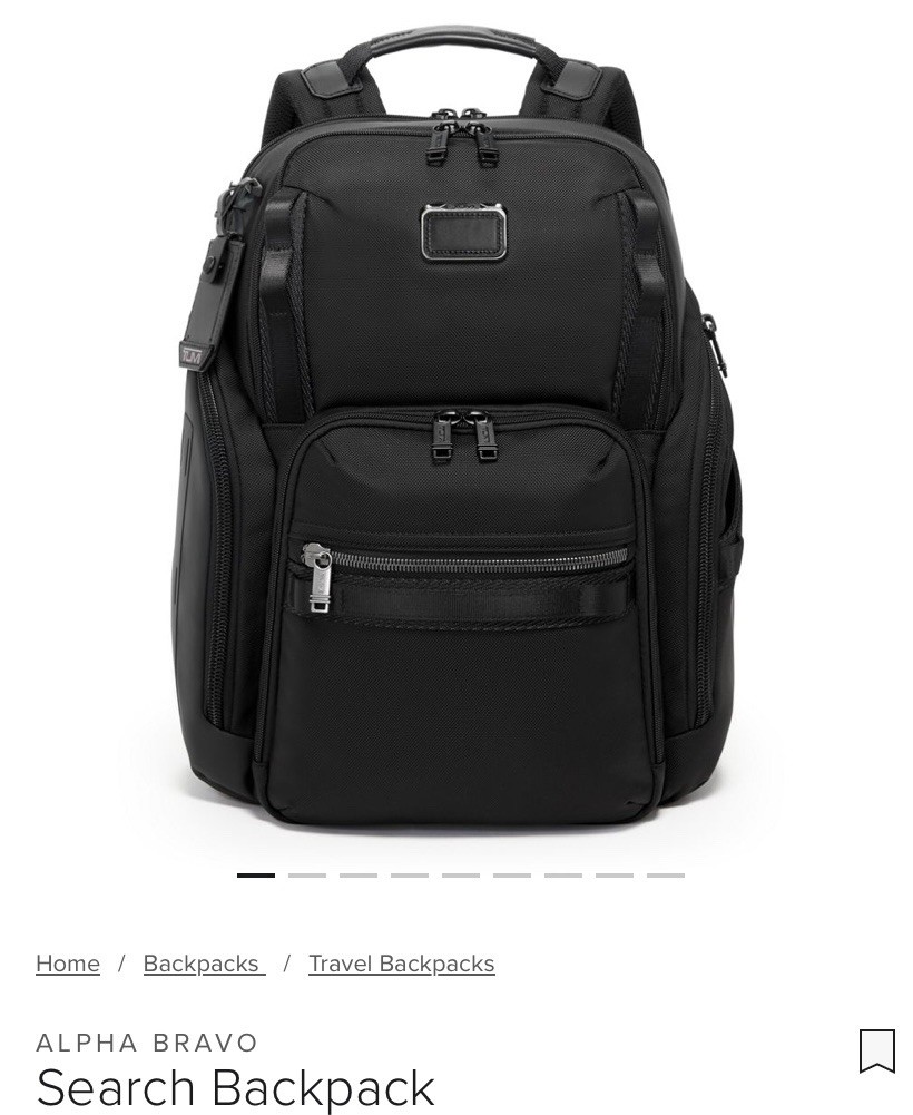 TUMI ALPHA BRAVO SEARCH Backpack Nylon Black 232789D $650